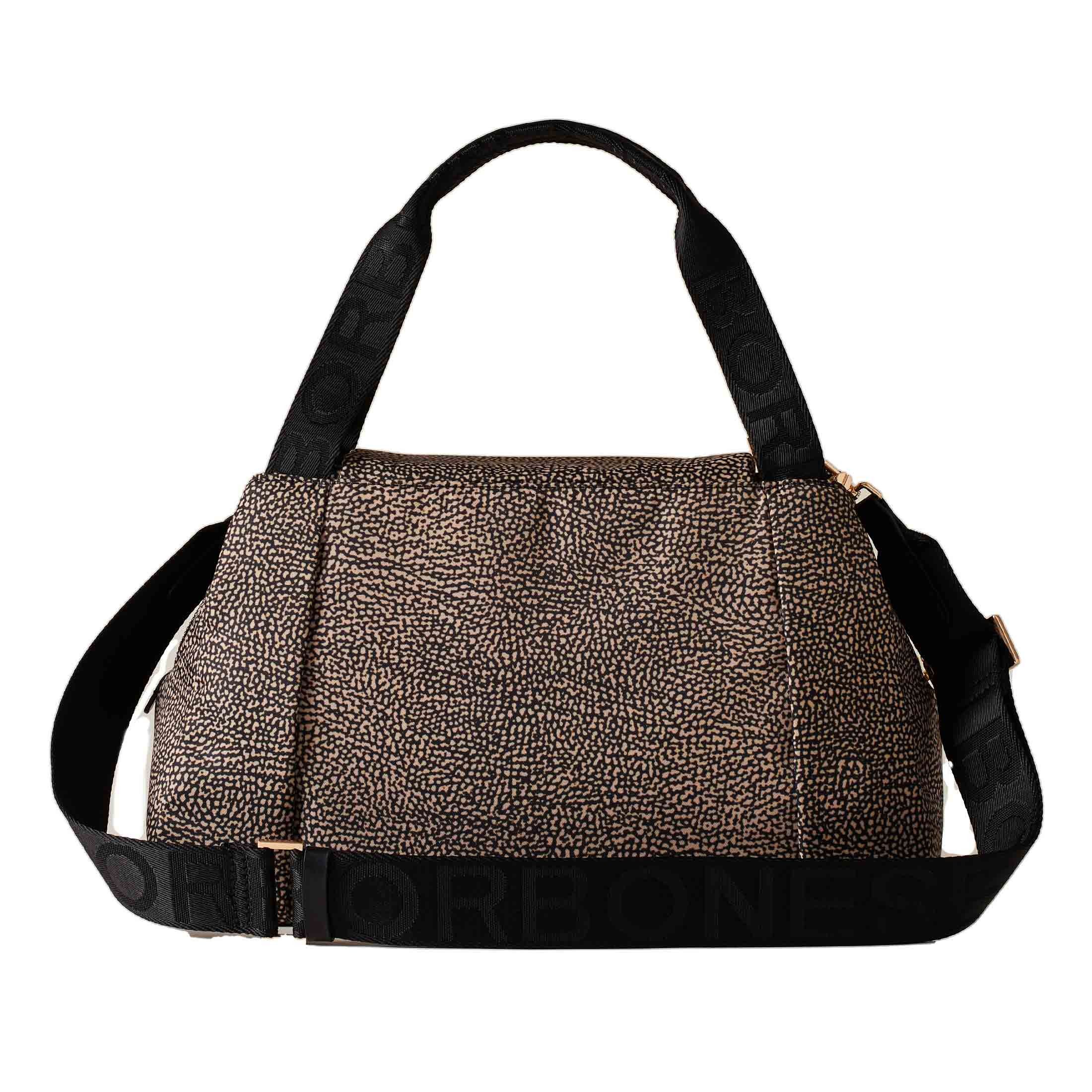 Borbonese bauletto medium in nylon op riciclato e pelle da donna