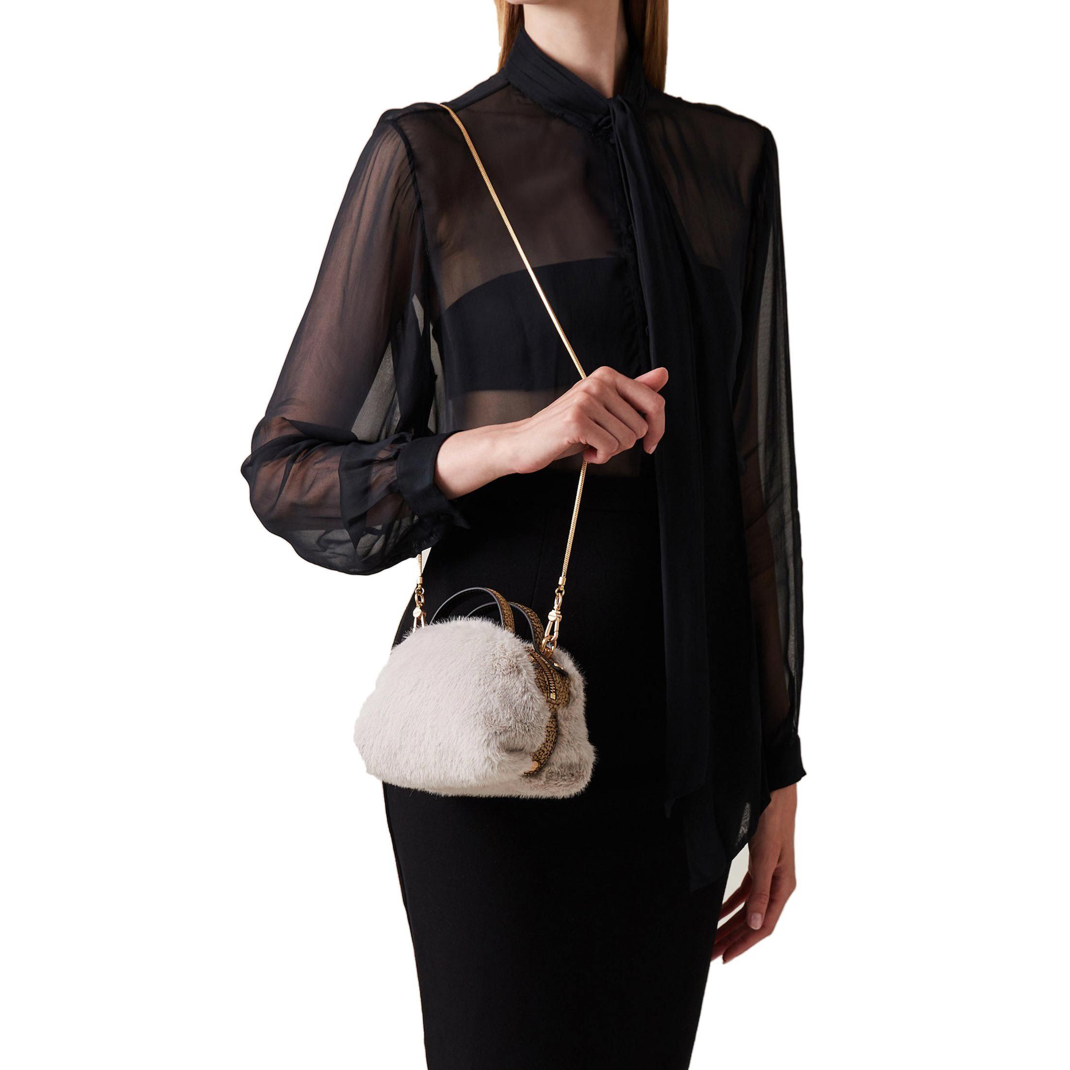 Borbonese bauletto mini in ecopelliccia da donna