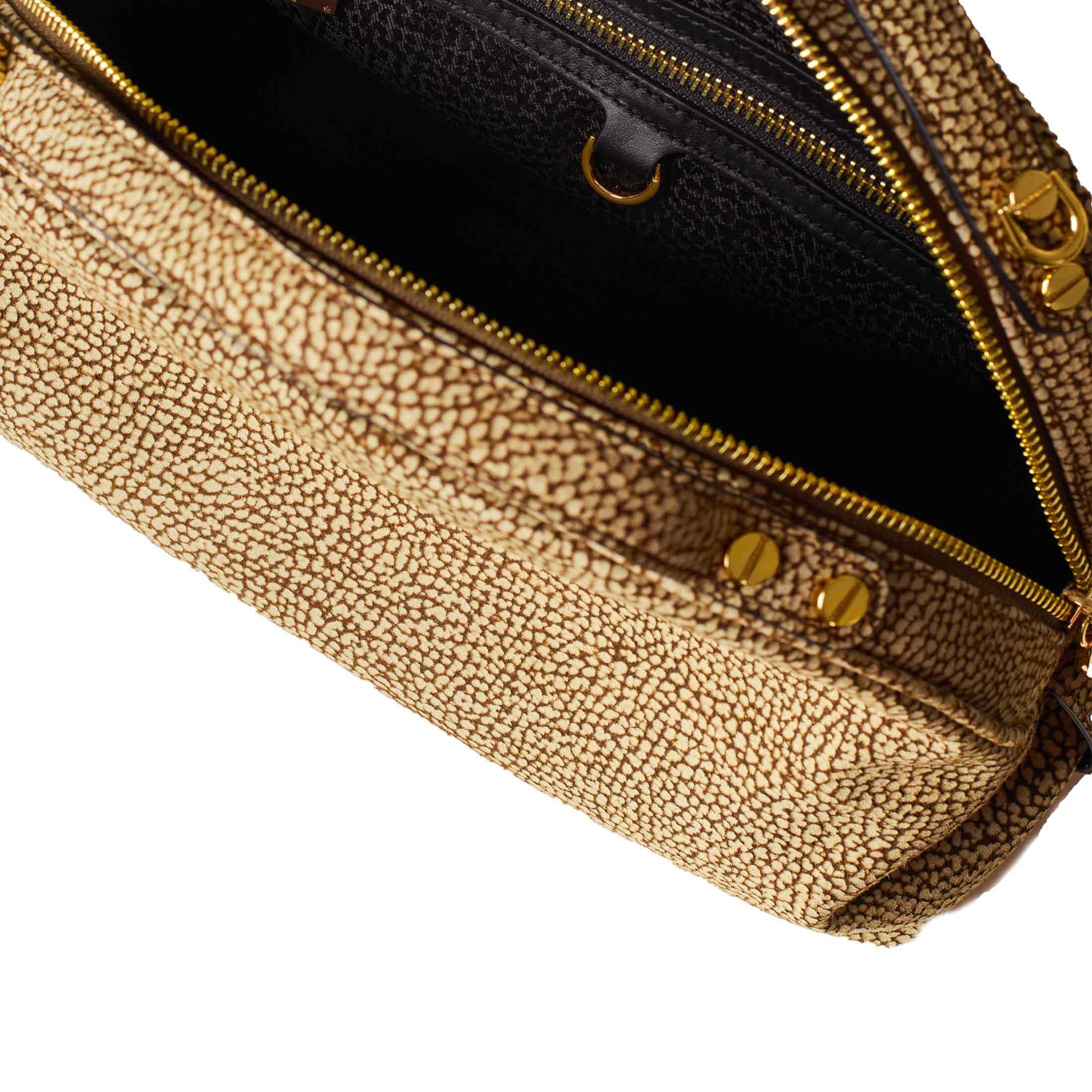 Borbonese borsa a mano sexy small in camoscio da donna