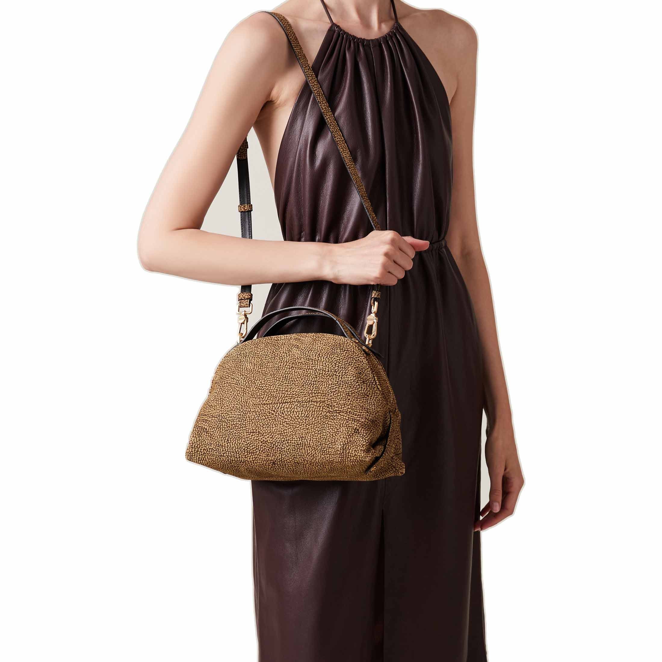 Borbonese borsa a mano sexy small in camoscio da donna