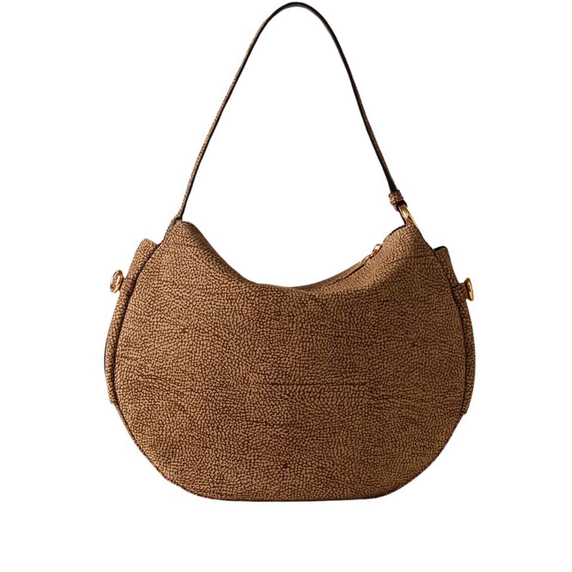 Borbonese borsa a spalla hobo bridle medium in camoscio da donna