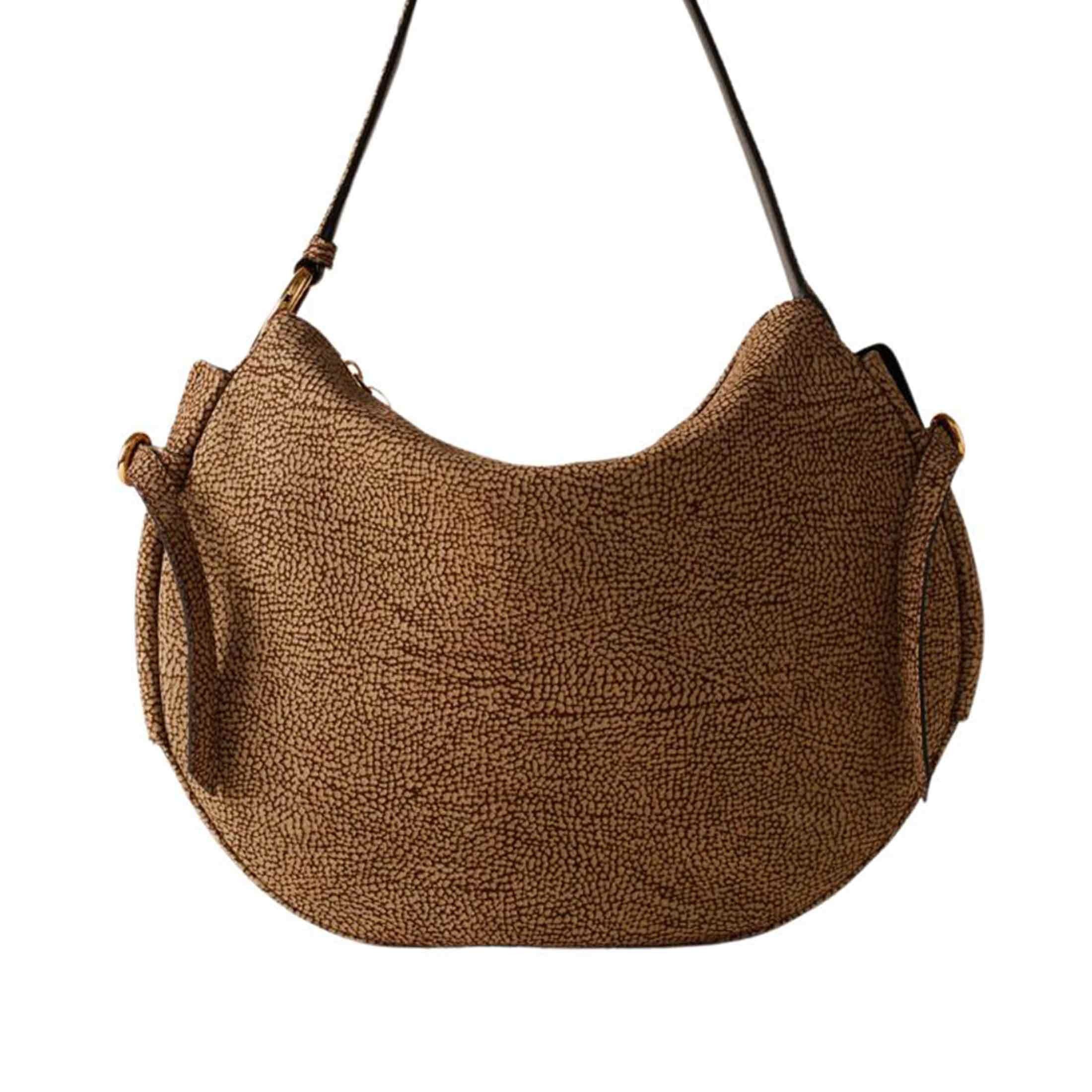 Borbonese borsa a spalla hobo bridle medium in camoscio da donna