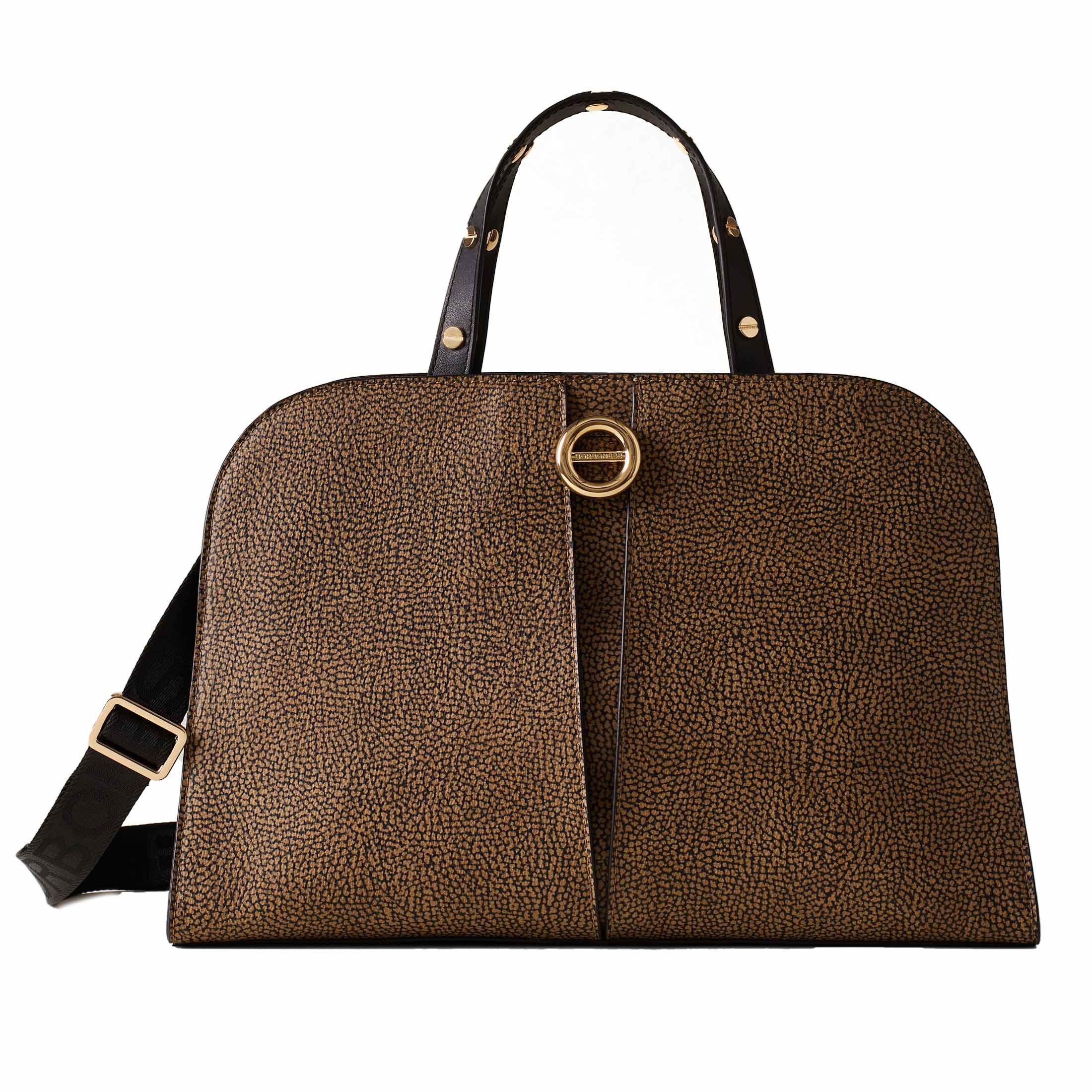Borbonese borsa bauletto medium in pelle  da donna