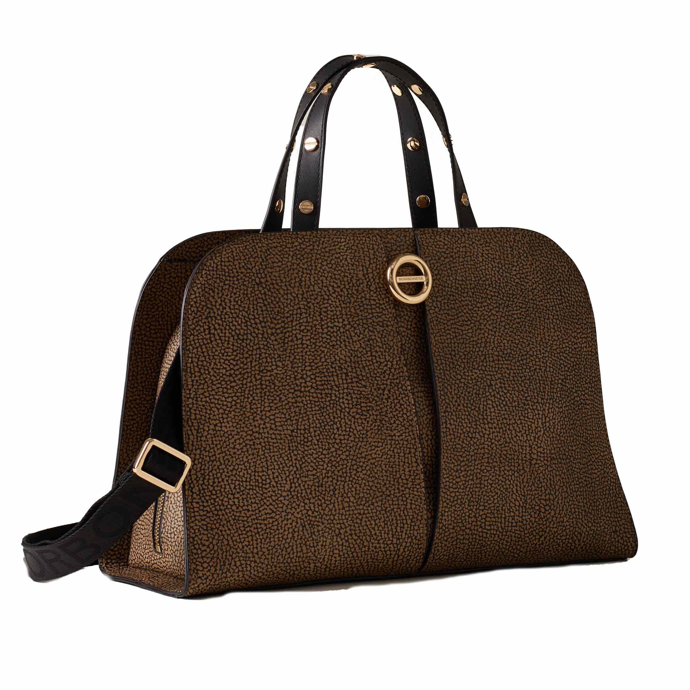 Borbonese borsa bauletto medium in pelle  da donna