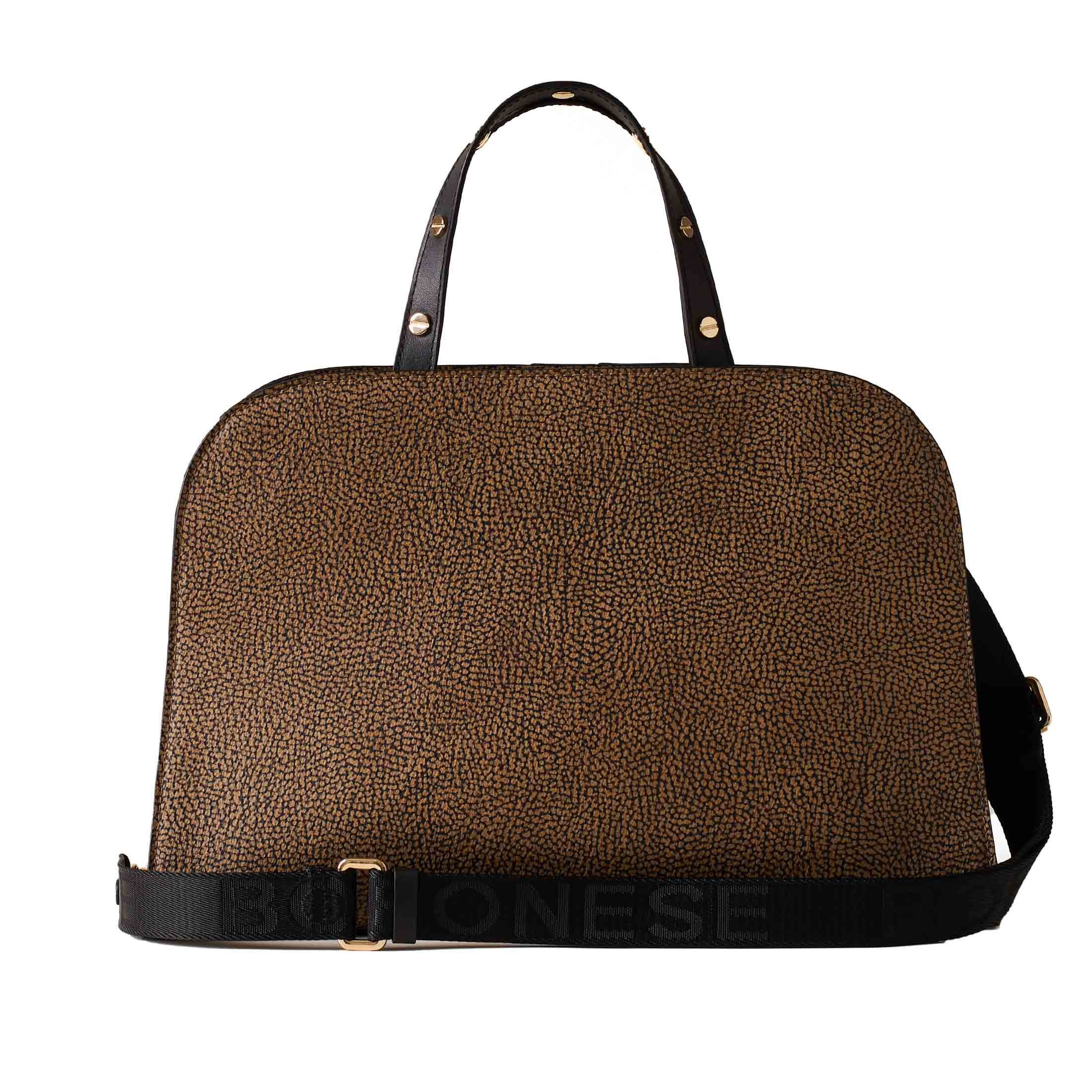 Borbonese borsa bauletto medium in pelle  da donna