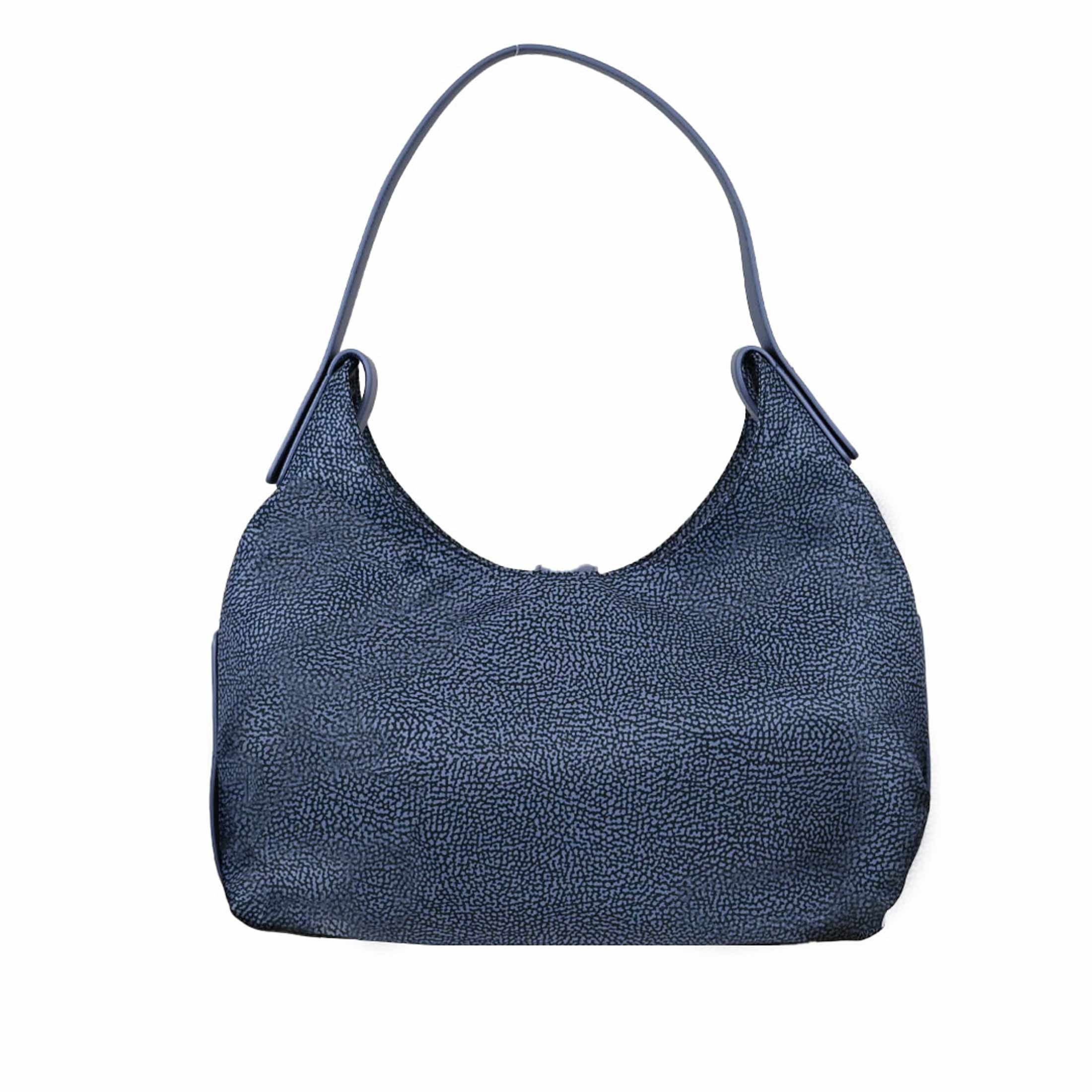 Borbonese borsa hobo medium in nylon e pelle da donna