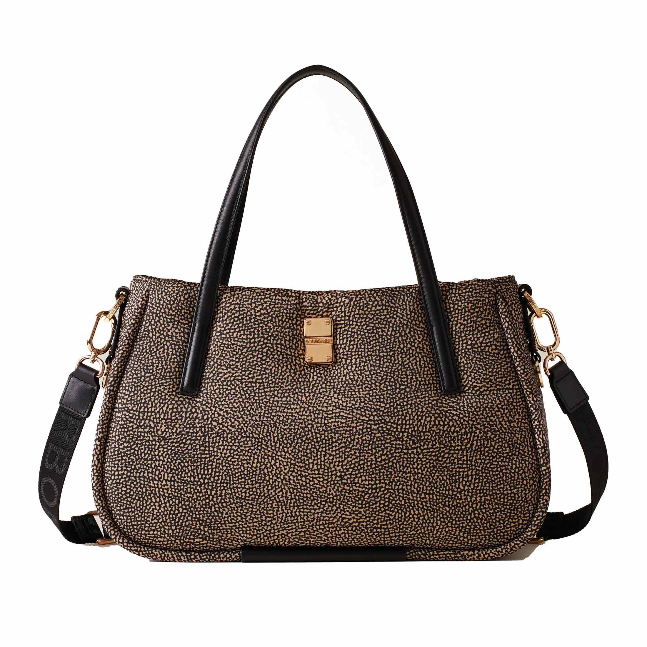 Borbonese borsa shopping cahier medium in nylon da donna