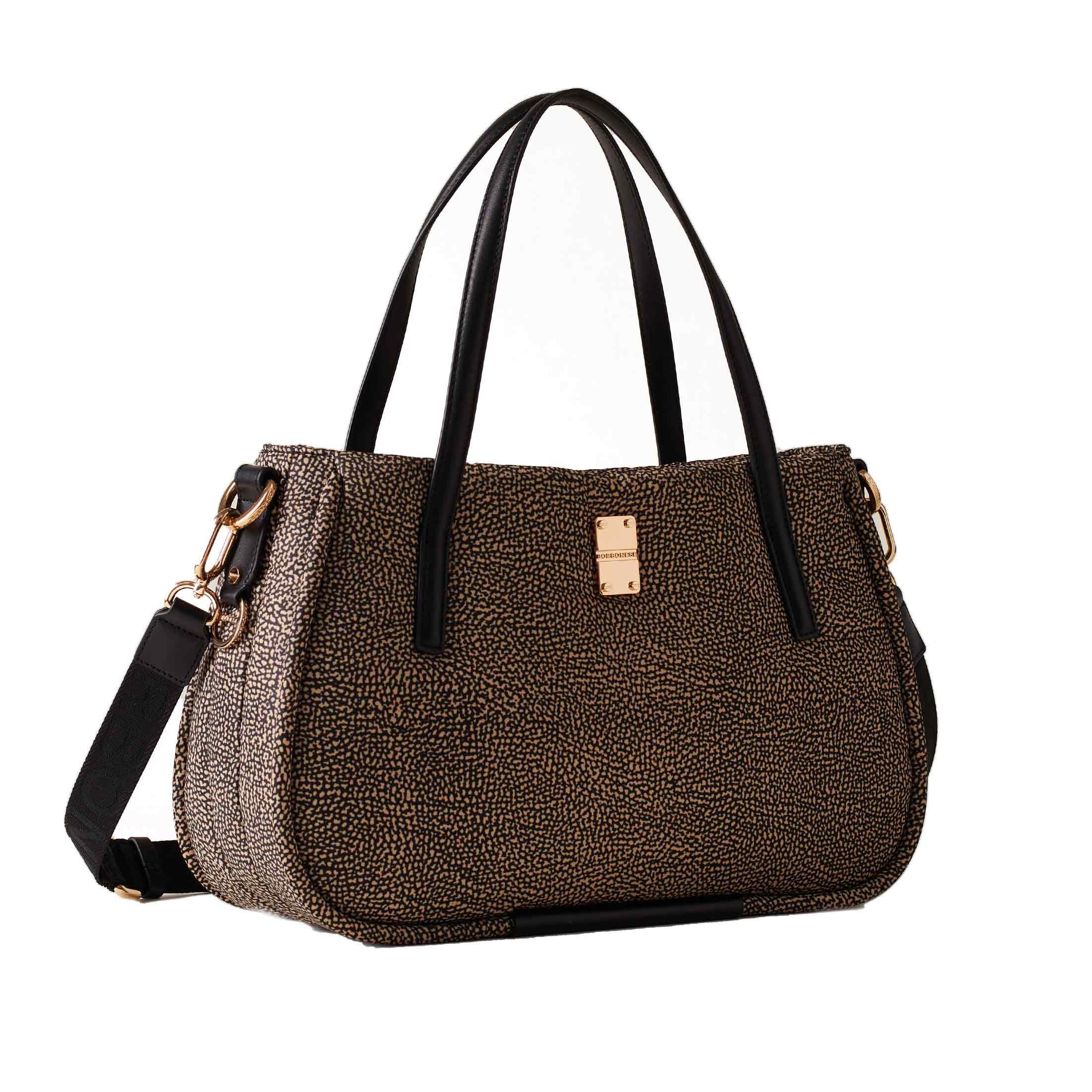 Borbonese borsa shopping cahier medium in nylon da donna