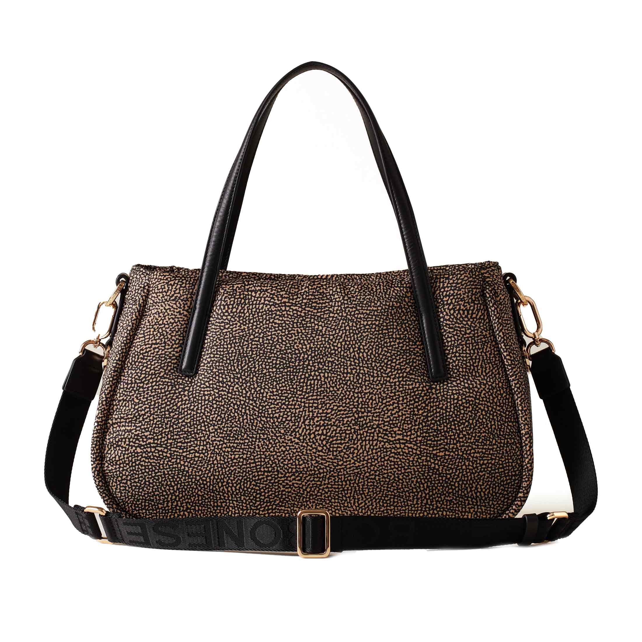 Borbonese borsa shopping cahier medium in nylon da donna