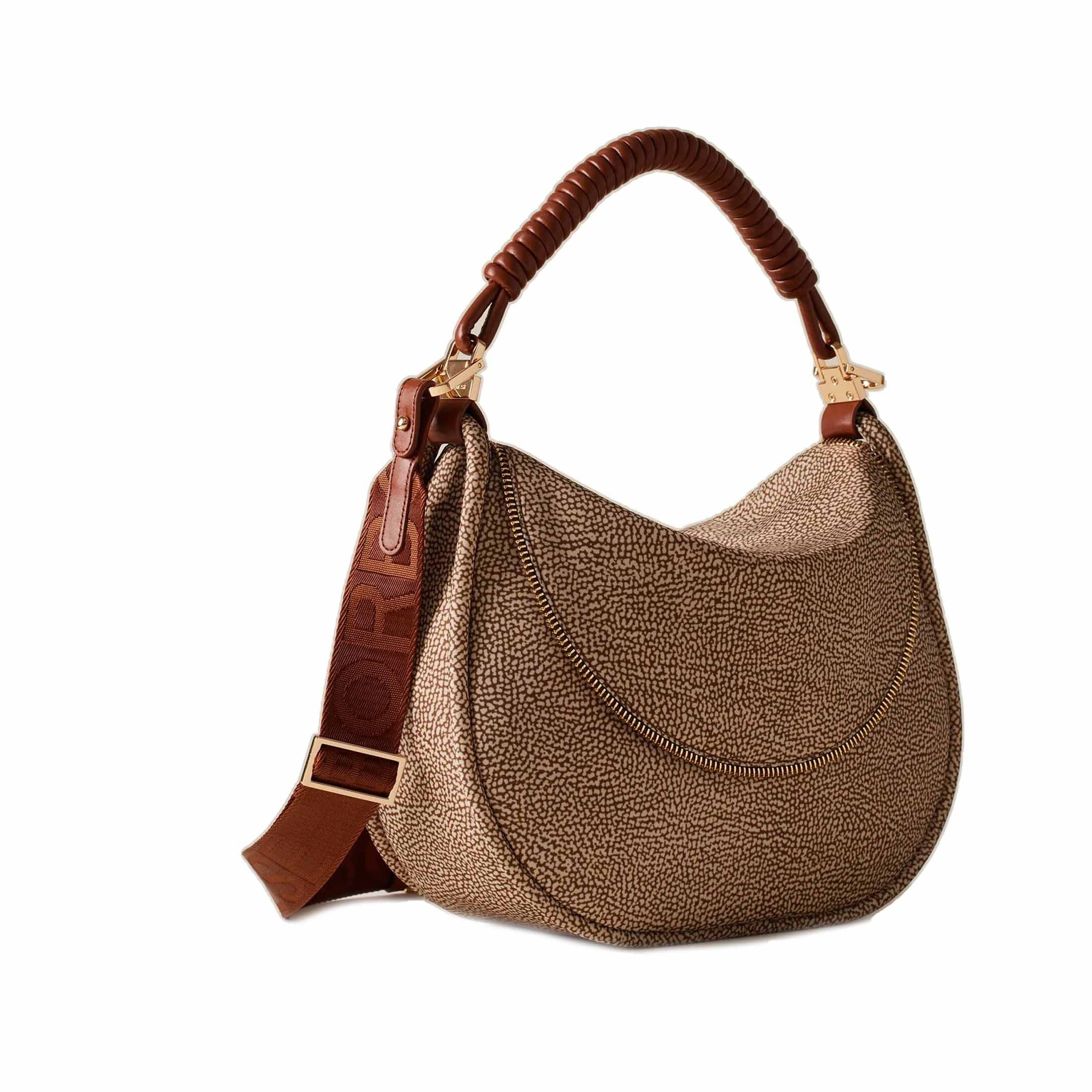 Borbonese hobo horseback medium in tessuto riciclato op da donna