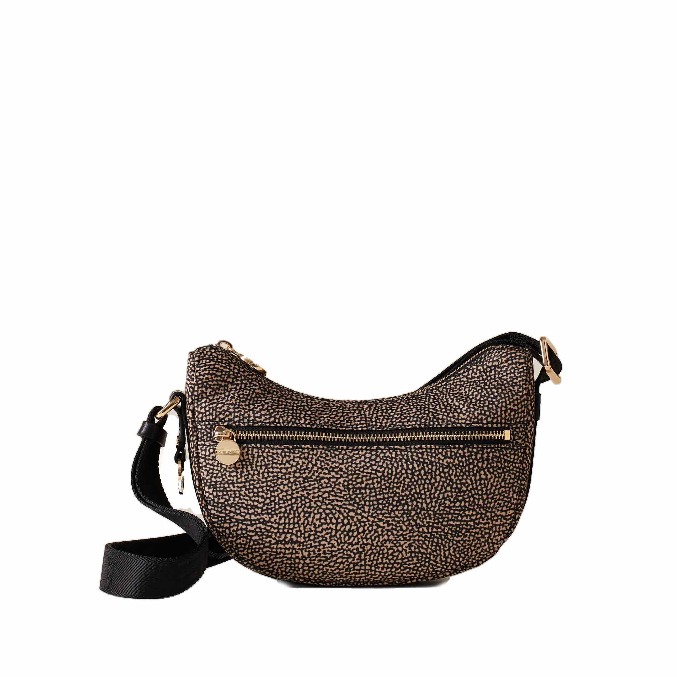 Borbonese hobo luna mini in nylon op riciclato e pelle da donna