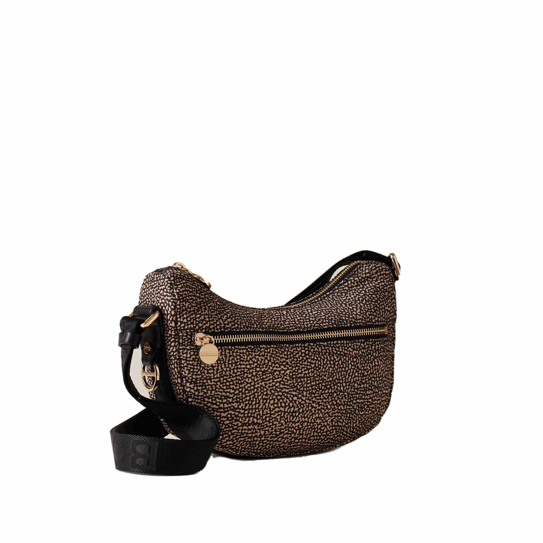 Borbonese hobo luna mini in nylon op riciclato e pelle da donna