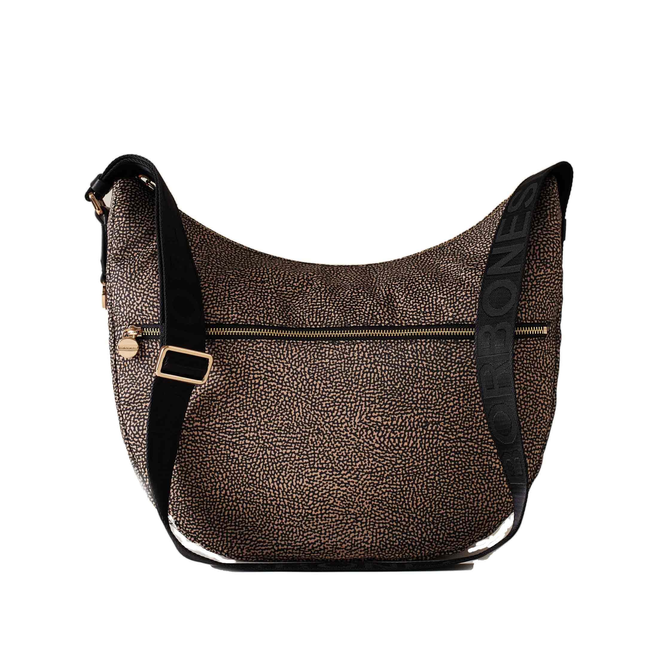 Borbonese luna bag medium in nylon op riciclato e pelle da donna