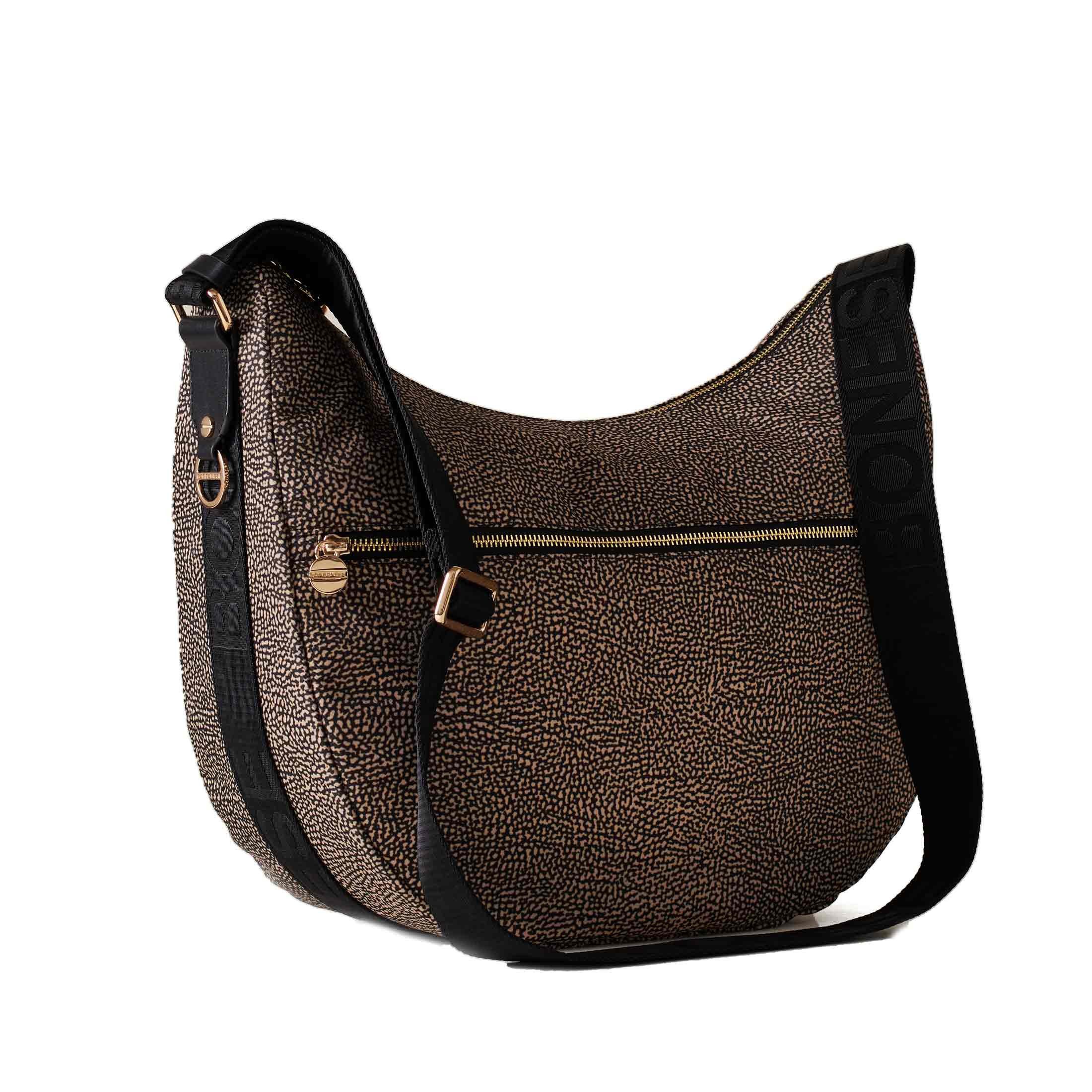 Borbonese luna bag medium in nylon op riciclato e pelle da donna