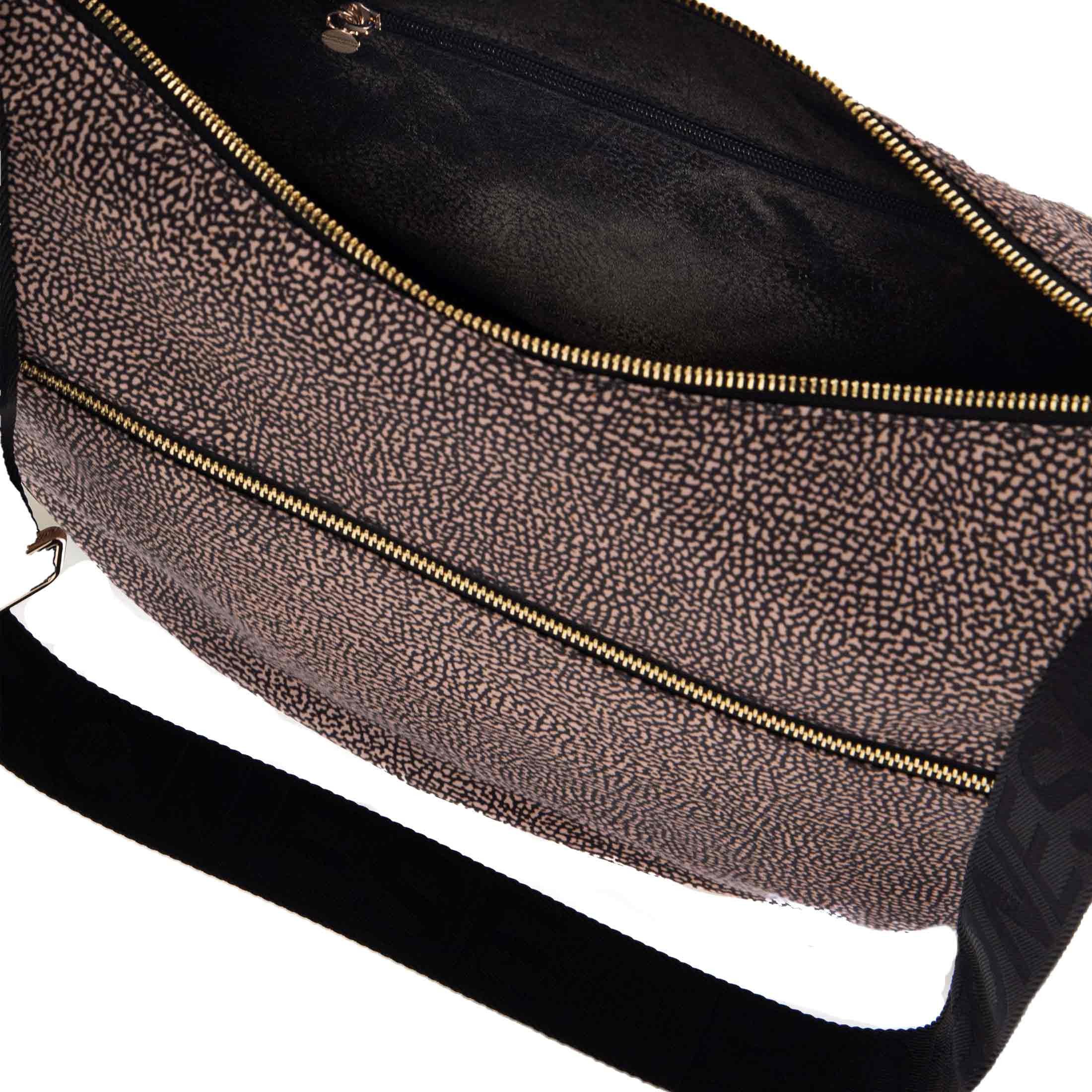 Borbonese luna bag medium in nylon op riciclato e pelle da donna