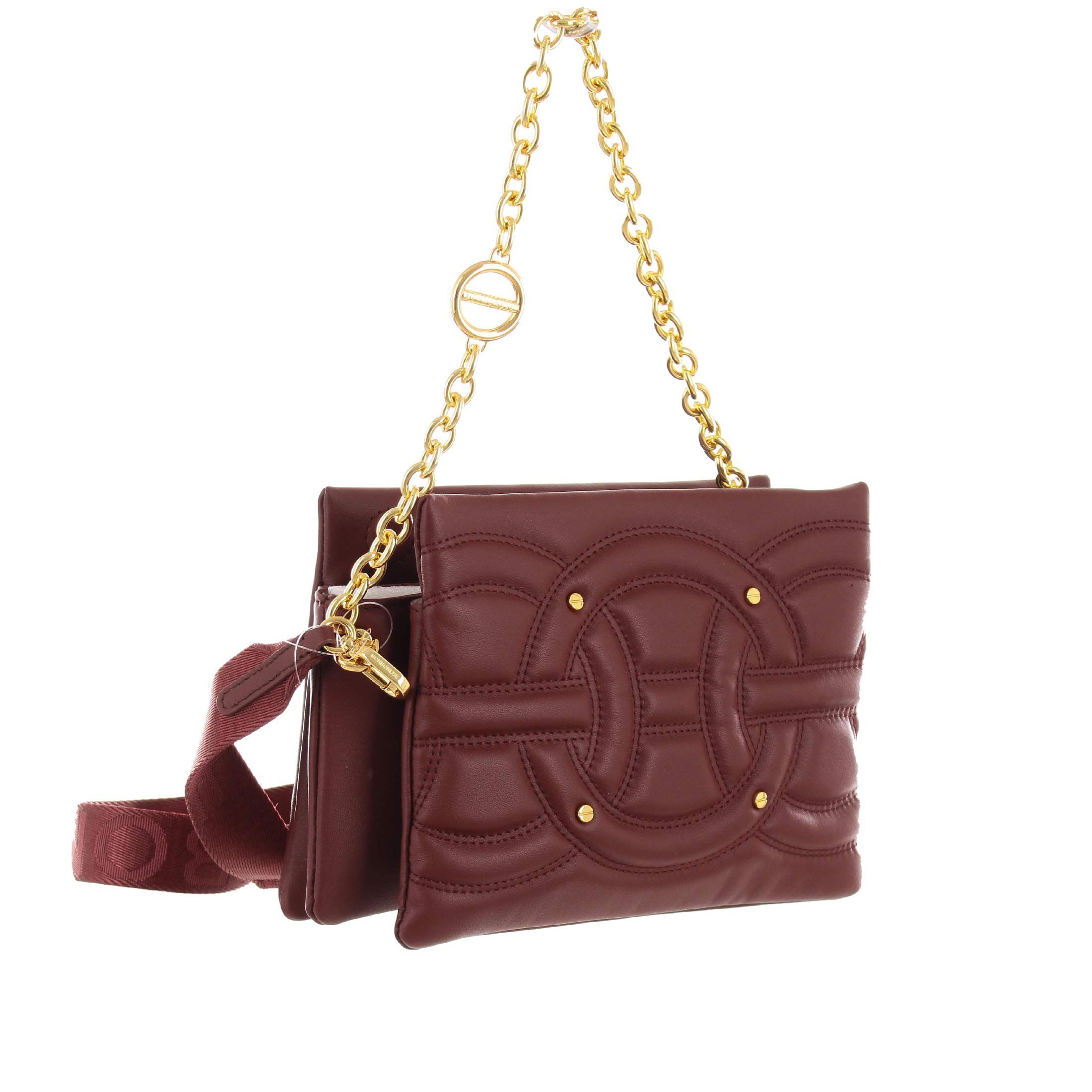 Borbonese mini borsa cross over trifolder in pelle  da donna