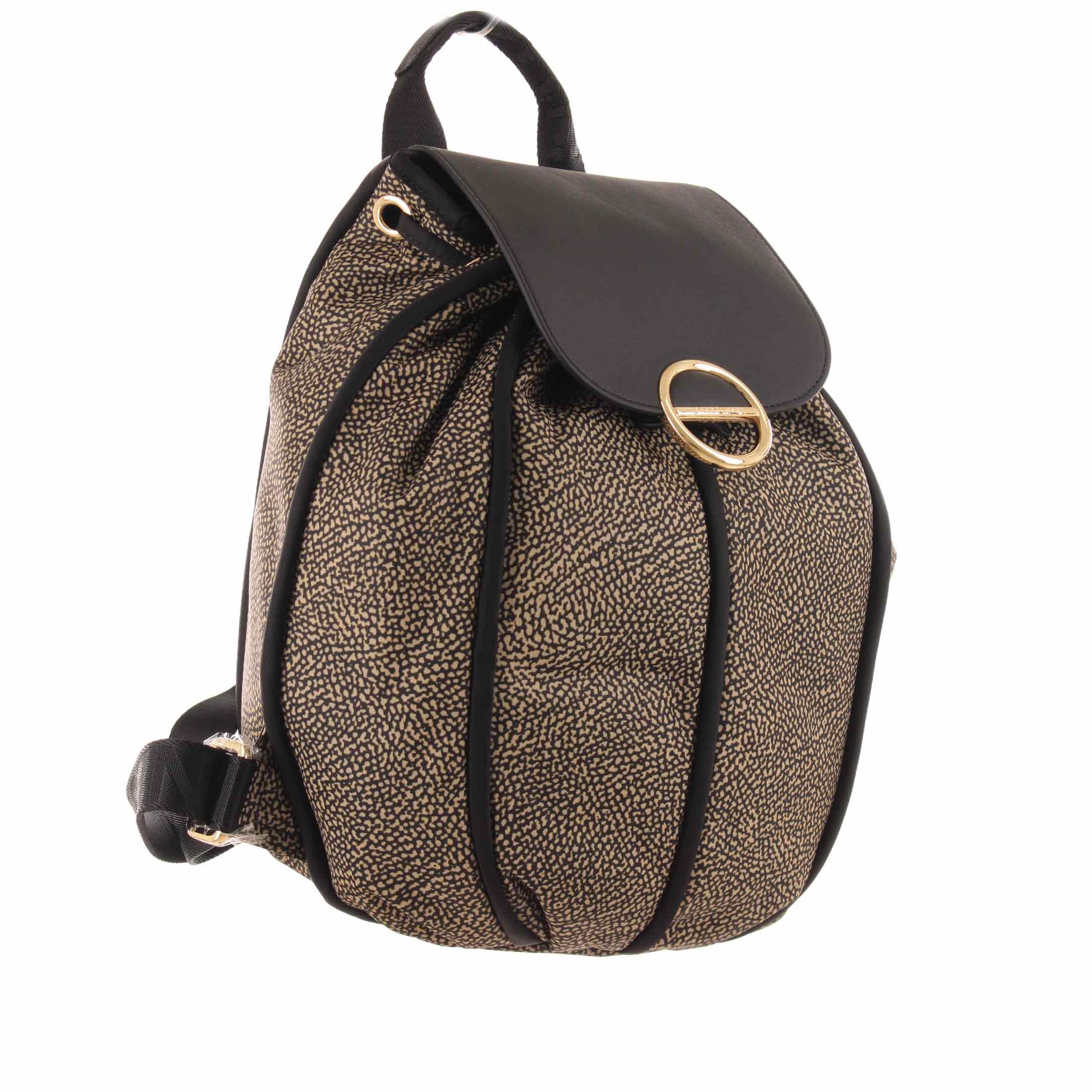 Borbonese zaino medium in nylon e pelle da donna