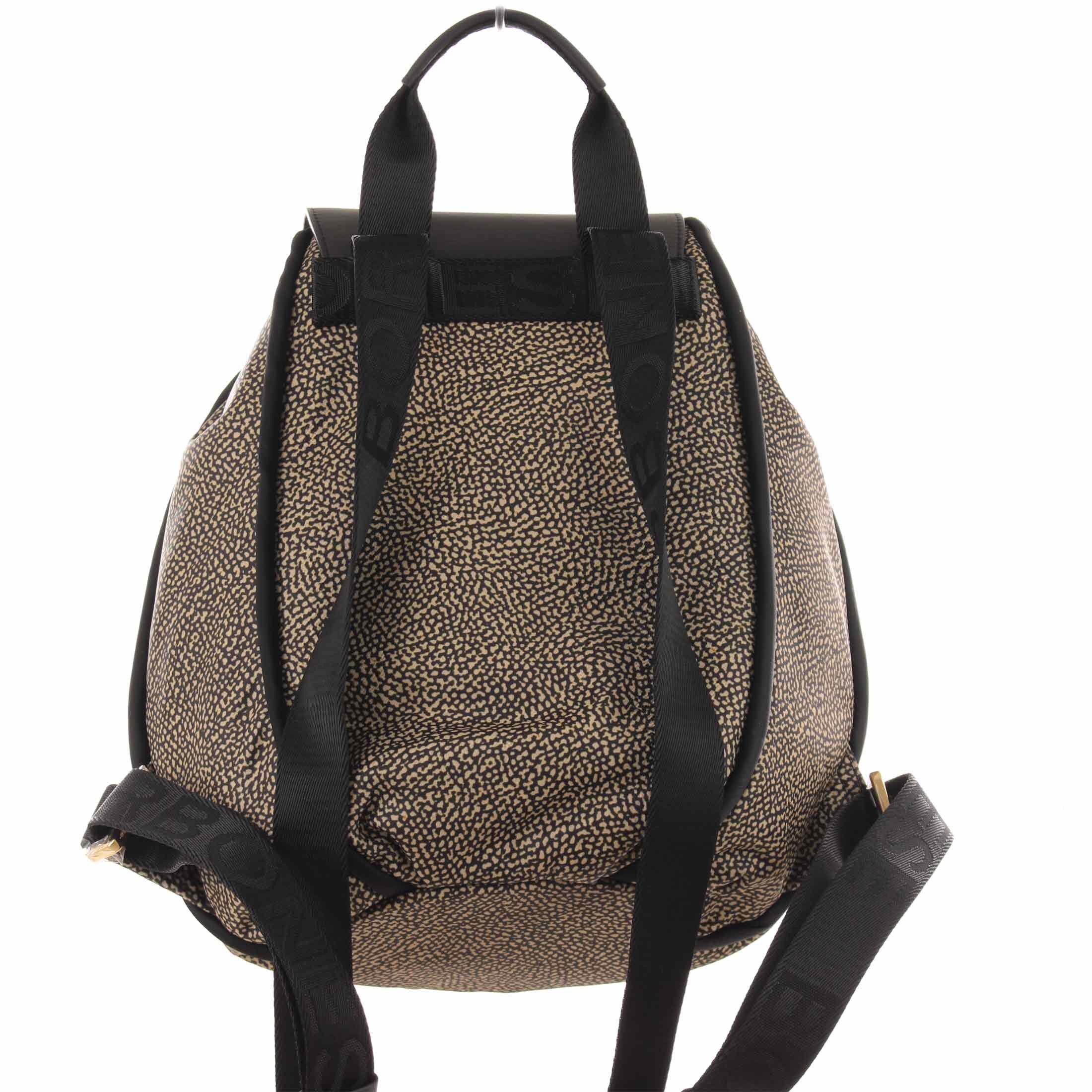 Borbonese zaino medium in nylon e pelle da donna