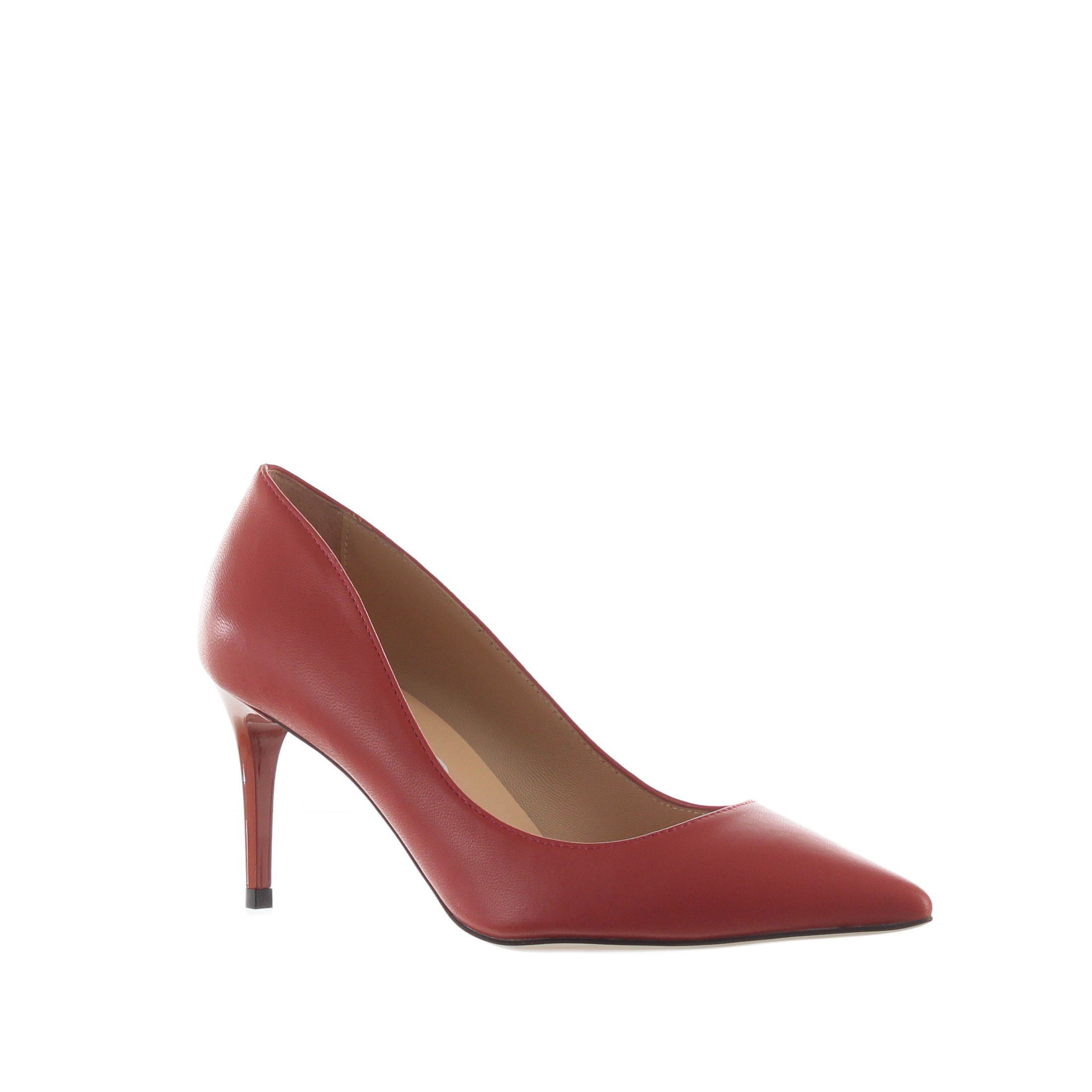 Decollete in pelle con tacco midi