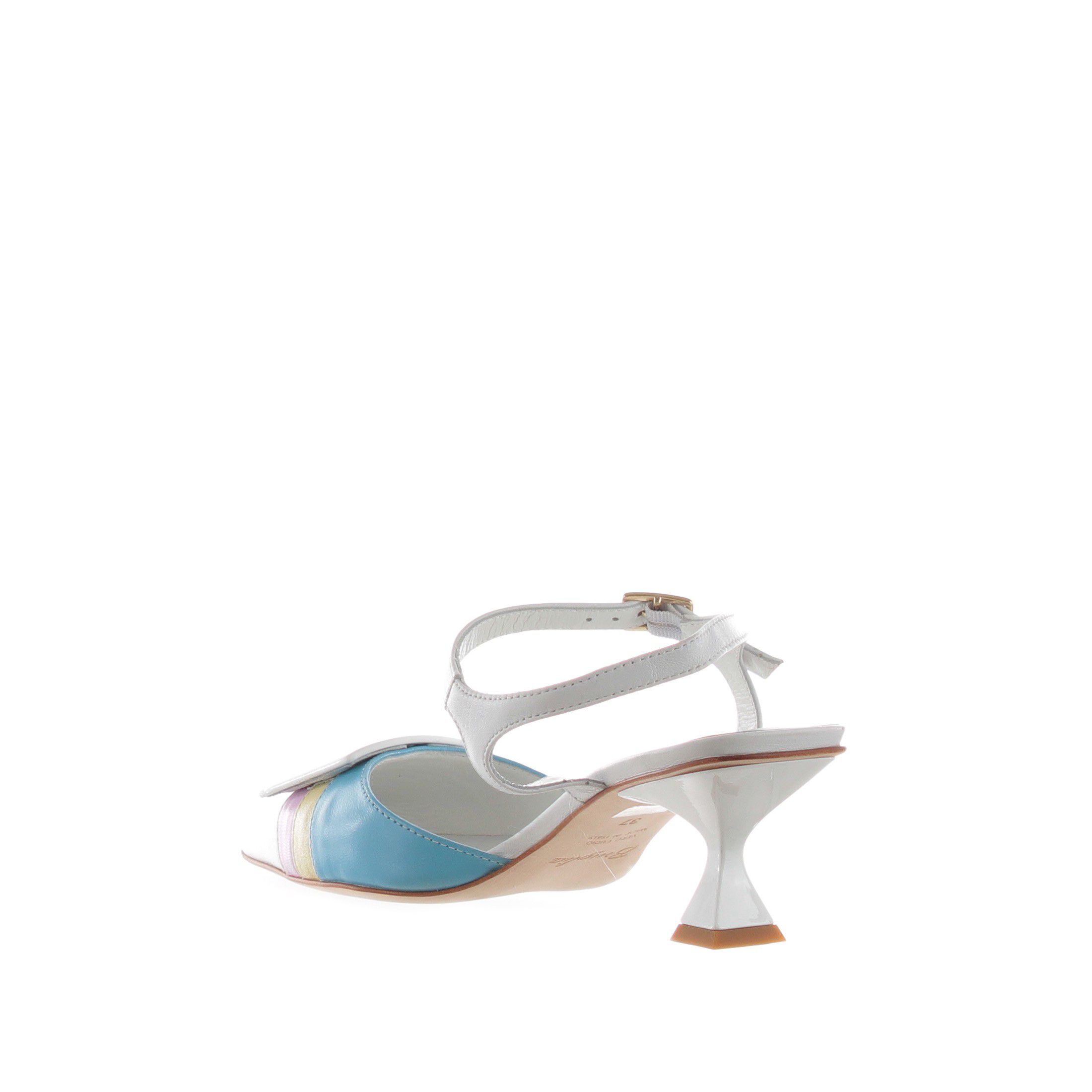 Bruglia milano décolleté slingback in pelle con tacco midi da donna