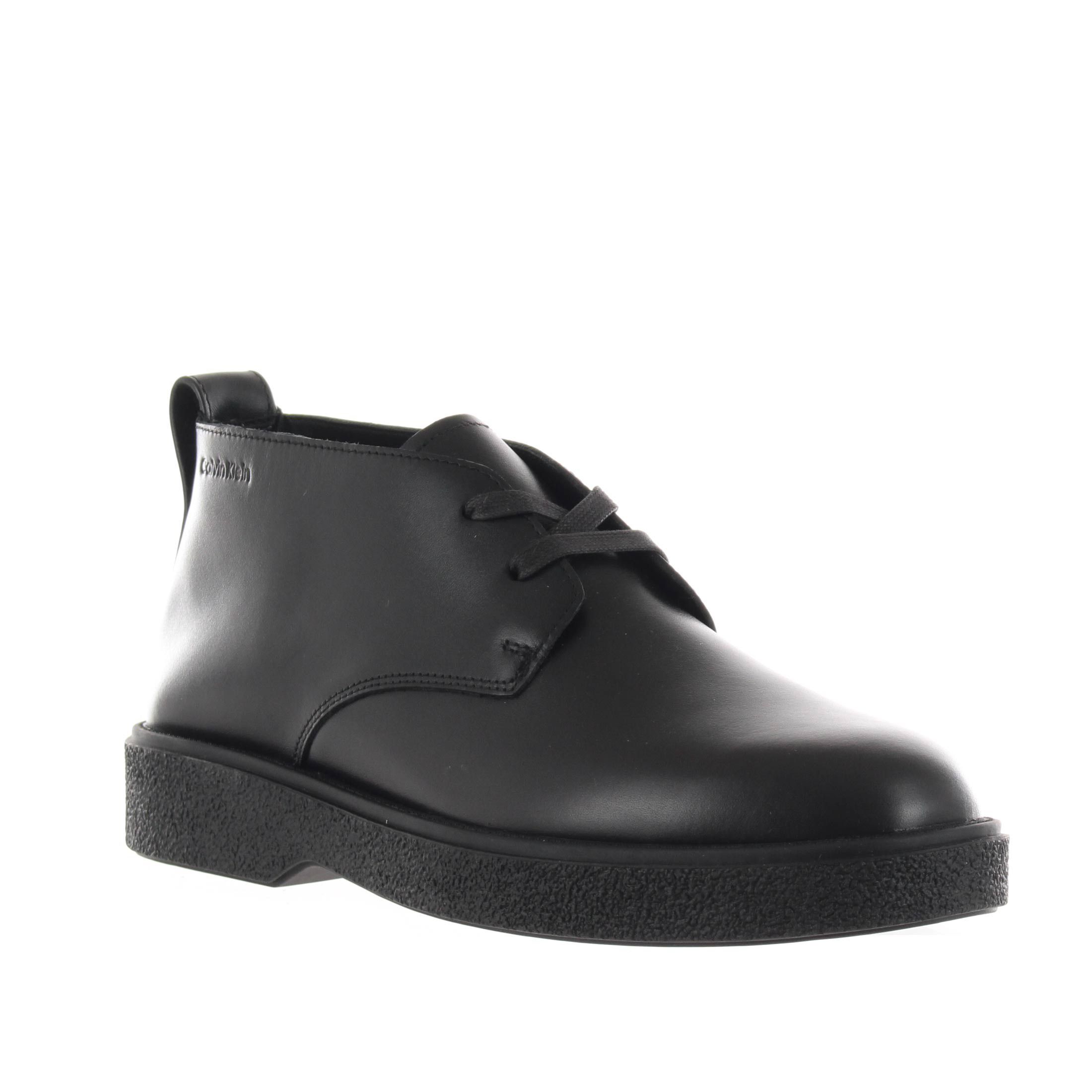 Calvin klein polacchino text rubber in pelle  da uomo