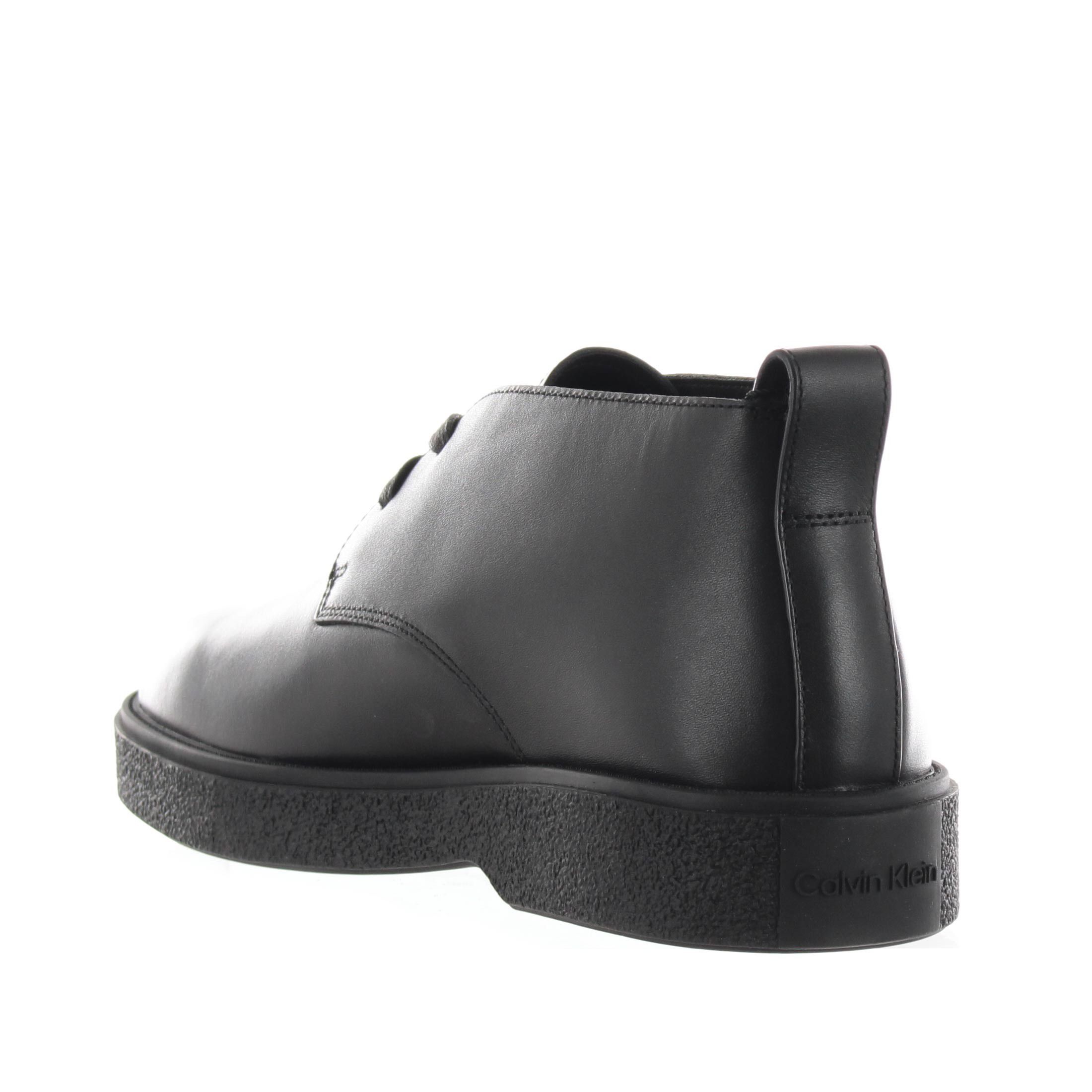 Calvin klein polacchino text rubber in pelle  da uomo