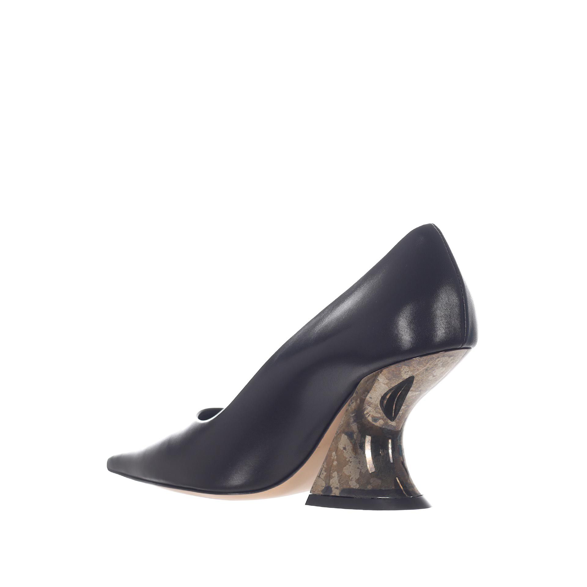 Casadei décolleté elodie in pelle con tacco scultura da donna