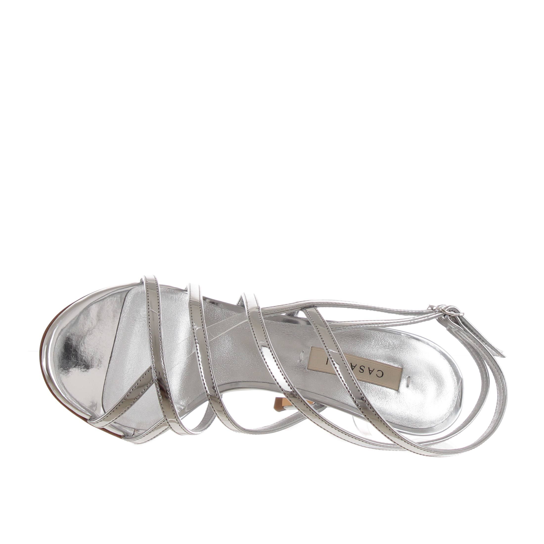 Casadei sandalo interstellar in pelle metal e pvc da donna