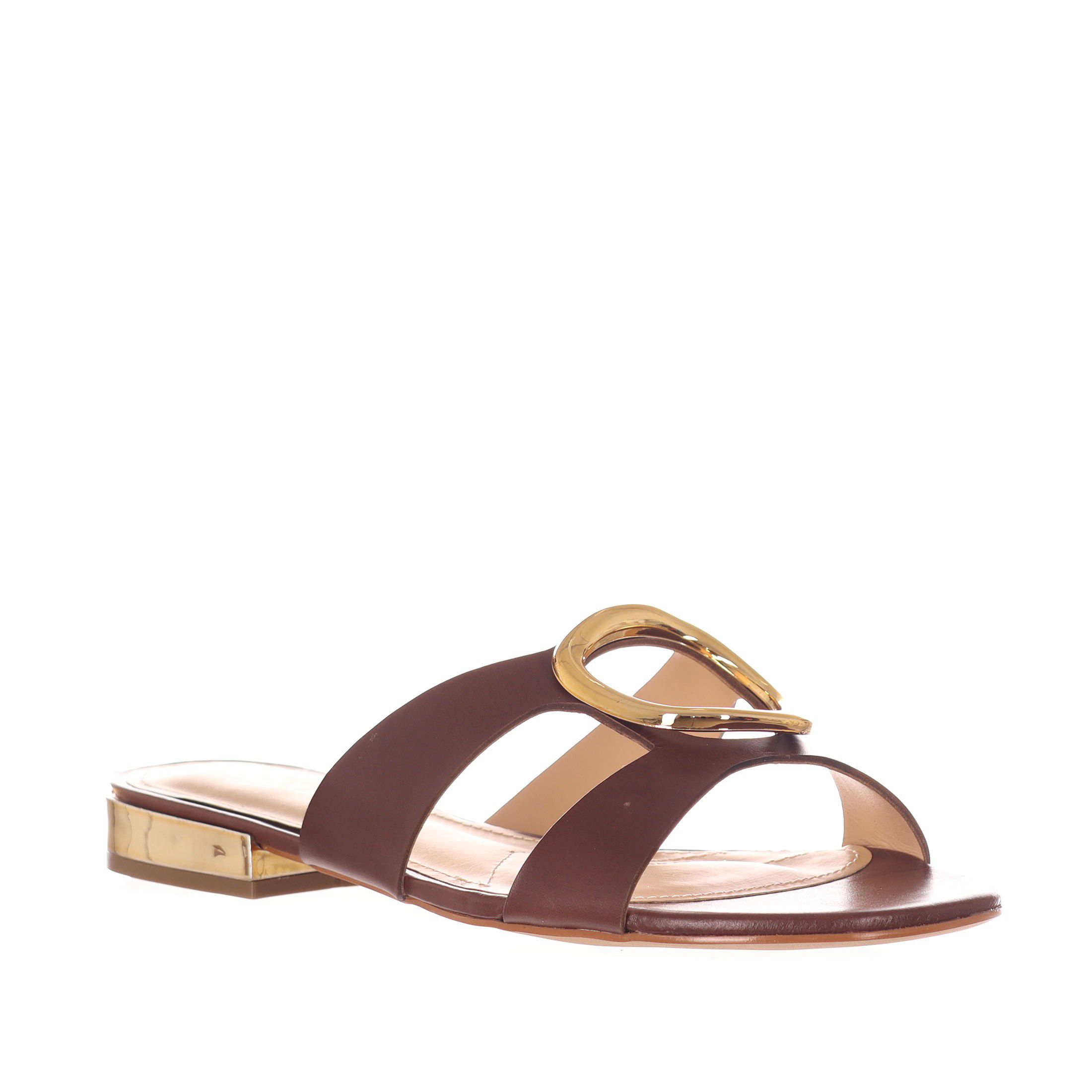 Cecconello ciabatta in pelle con accessorio metallico da donna