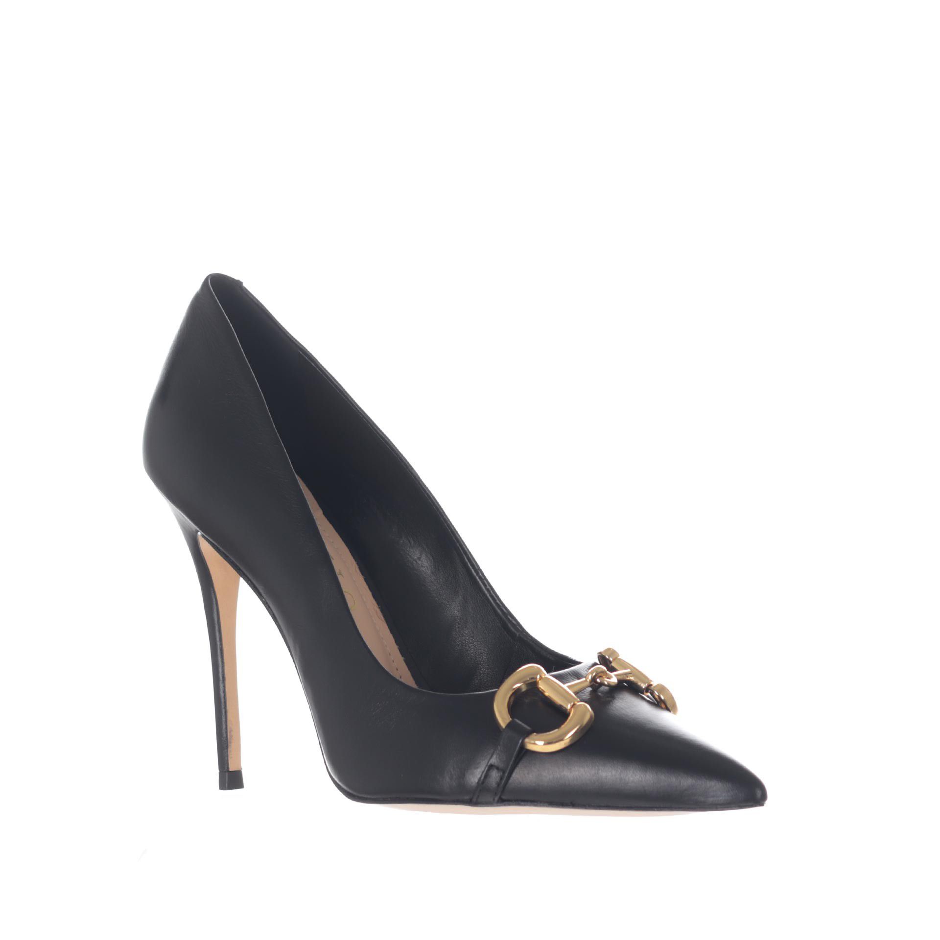 Cecconello décolleté in pelle con morsetto metallico da donna