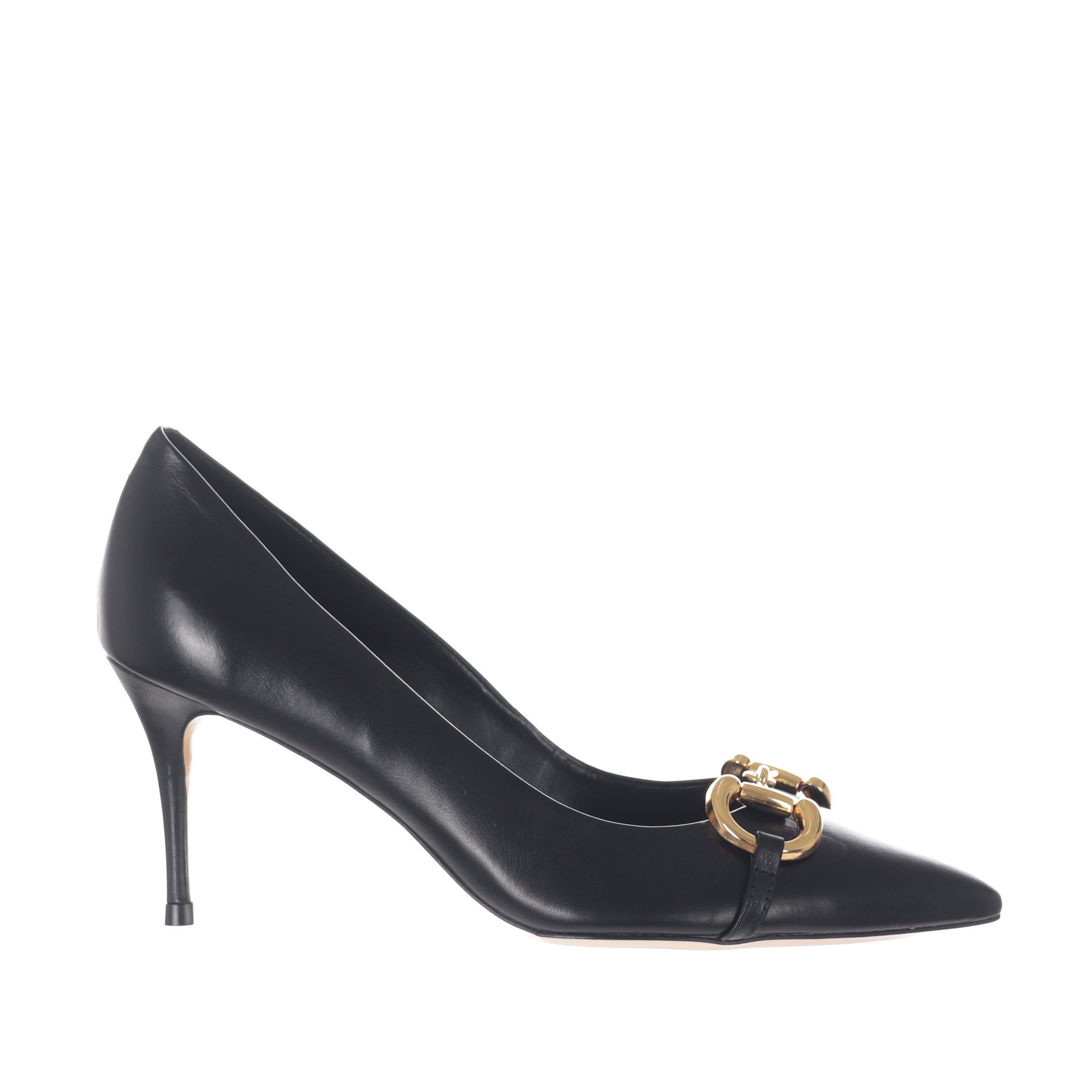 Cecconello décolleté in pelle con morsetto metallico da donna