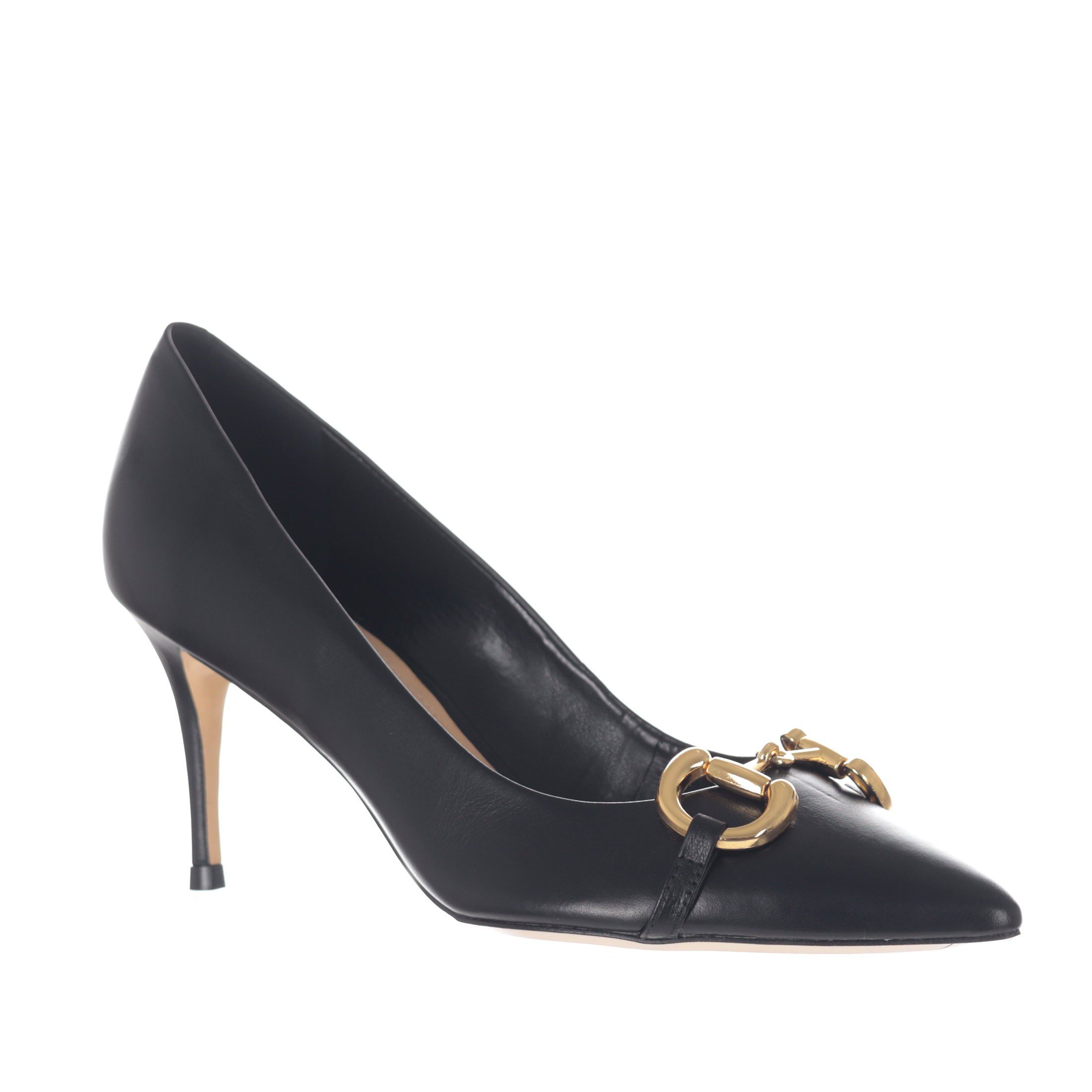 Cecconello décolleté in pelle con morsetto metallico da donna