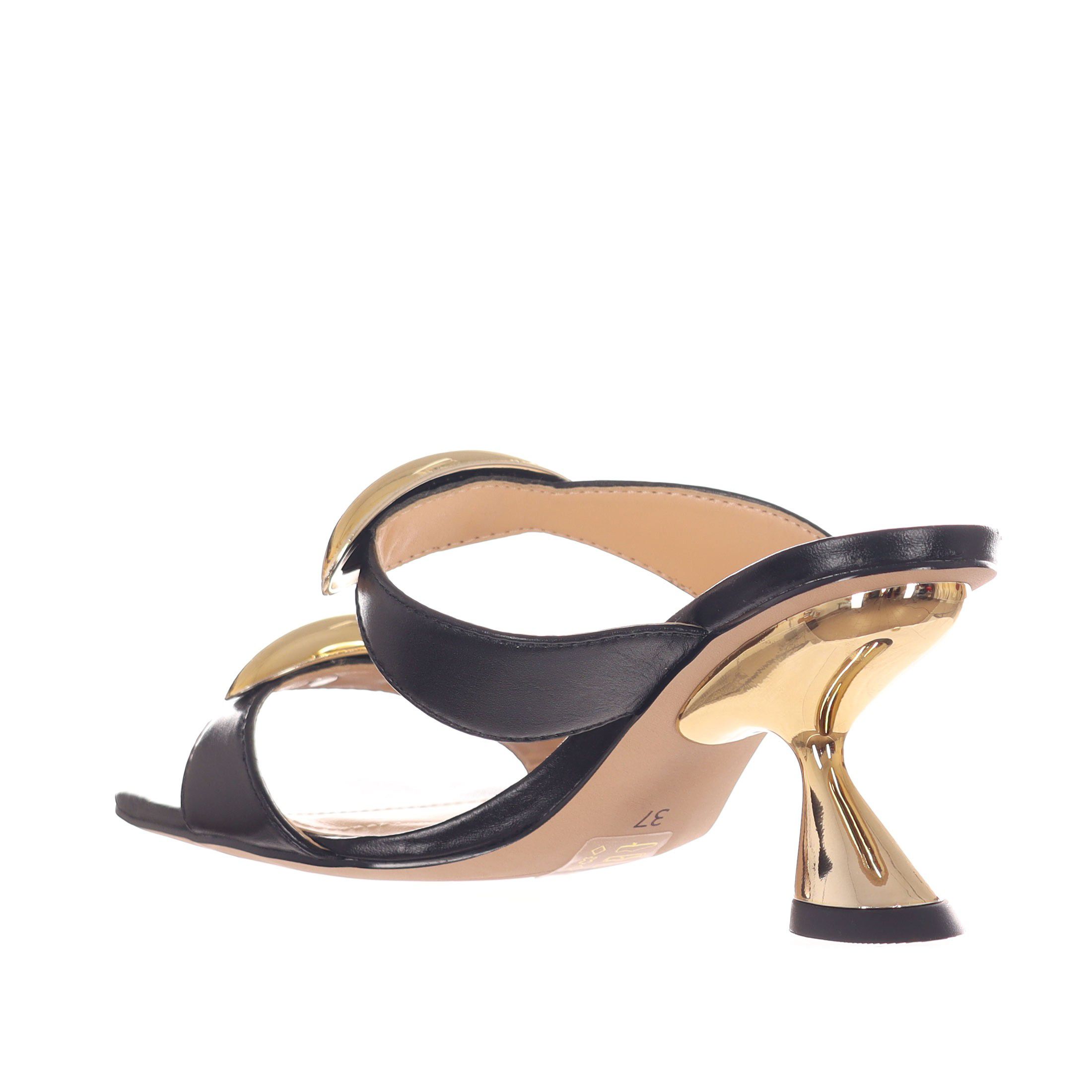 Cecconello sabot in pelle con accessorio metallico da donna