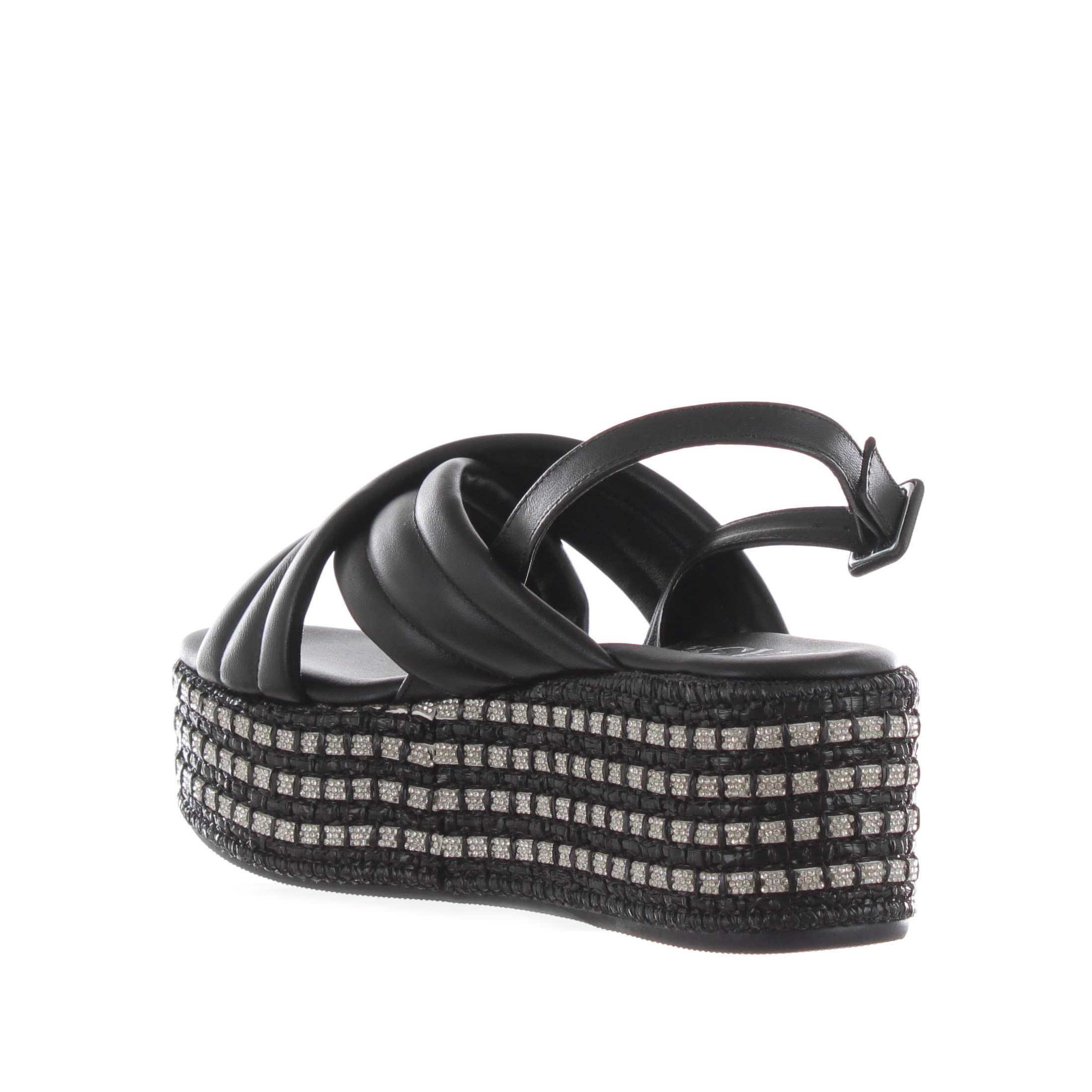 Chiara pasquini sandalo in pelle con strass da donna
