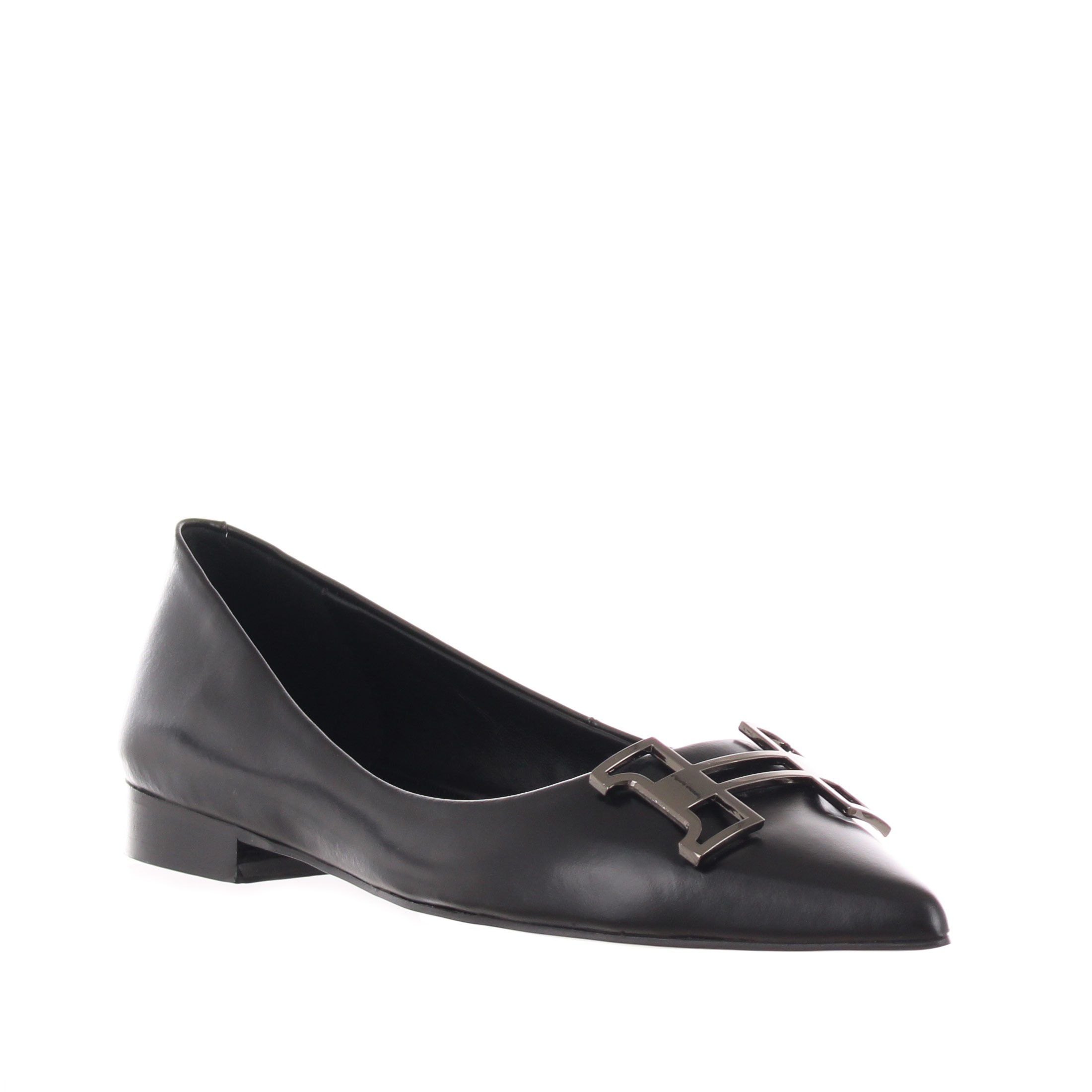 Chiconic ballerina in pelle con dettaglio metallico da donna