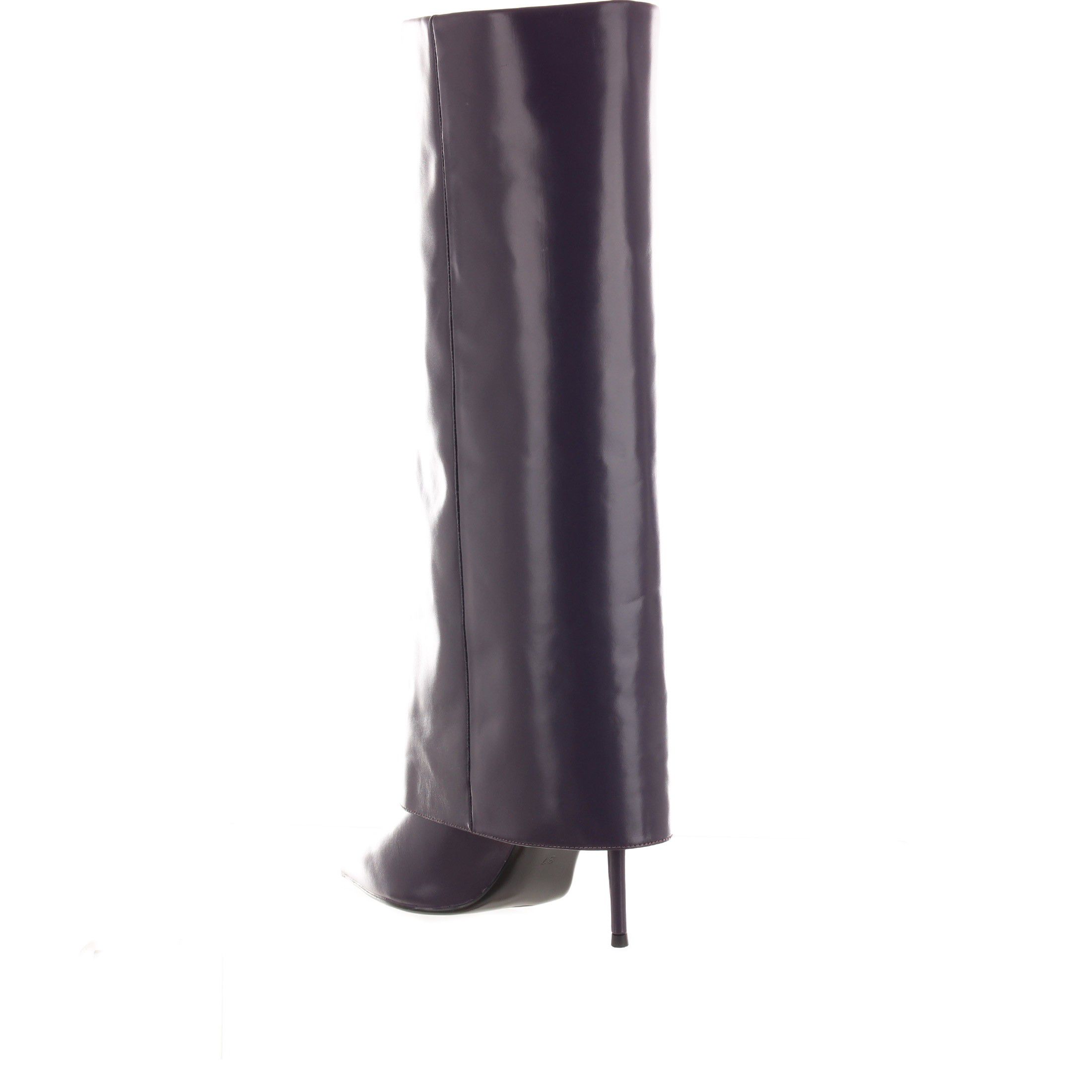 Chiconic stivale a punta in pelle con risvolto da donna