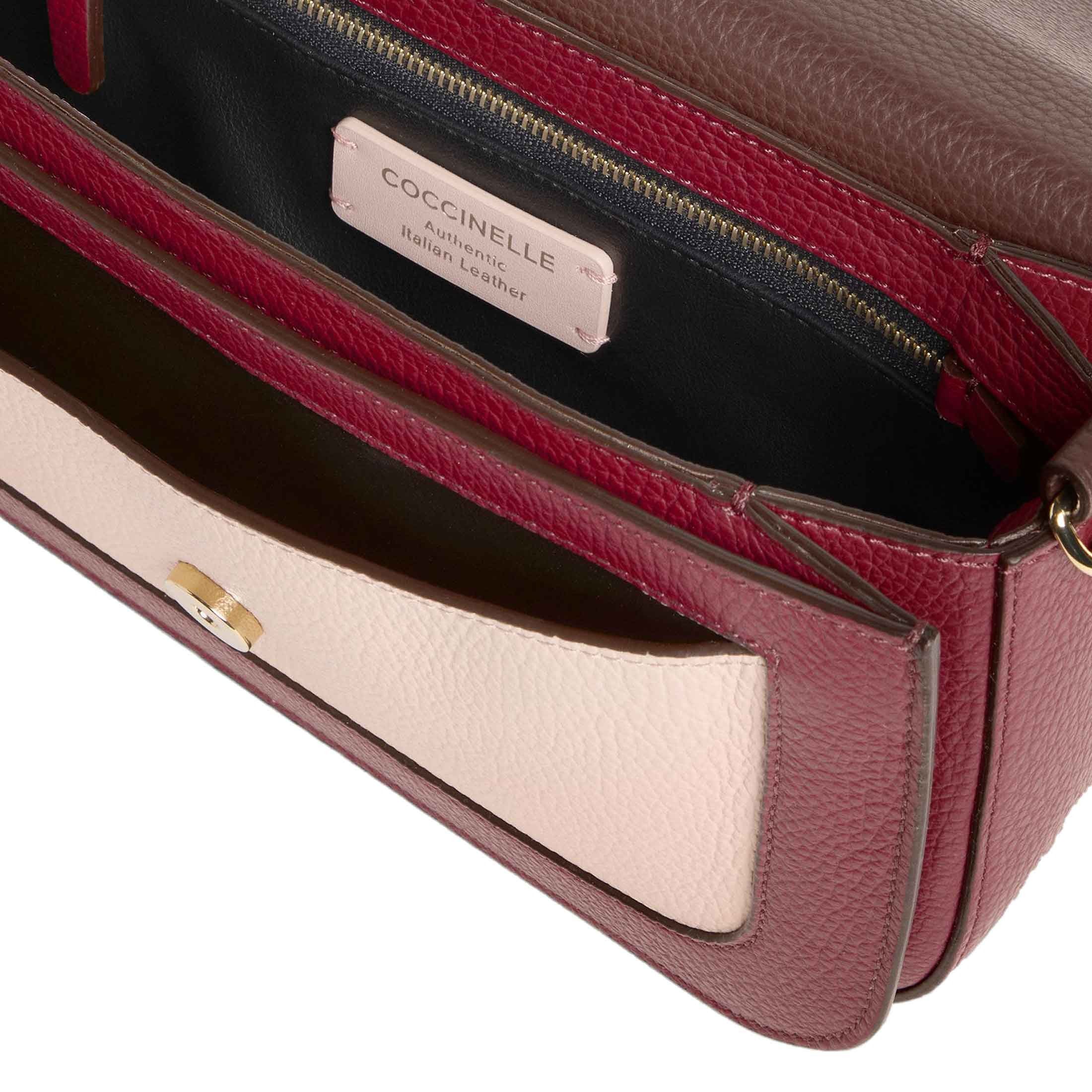Coccinelle borsa a mano c-me tricolor in pelle con grana da donna
