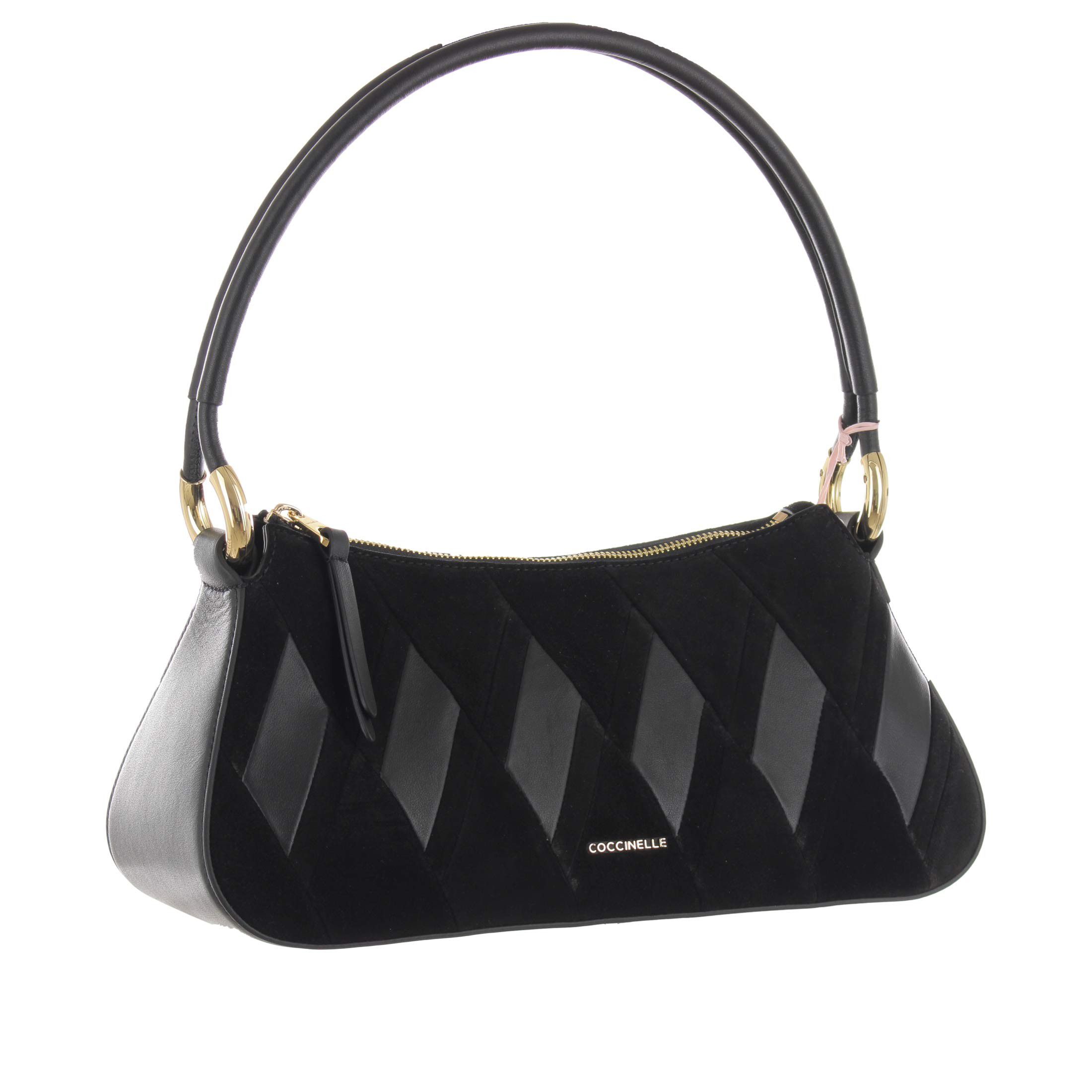 Coccinelle borsa a mano lisbet in camoscio patchwork da donna