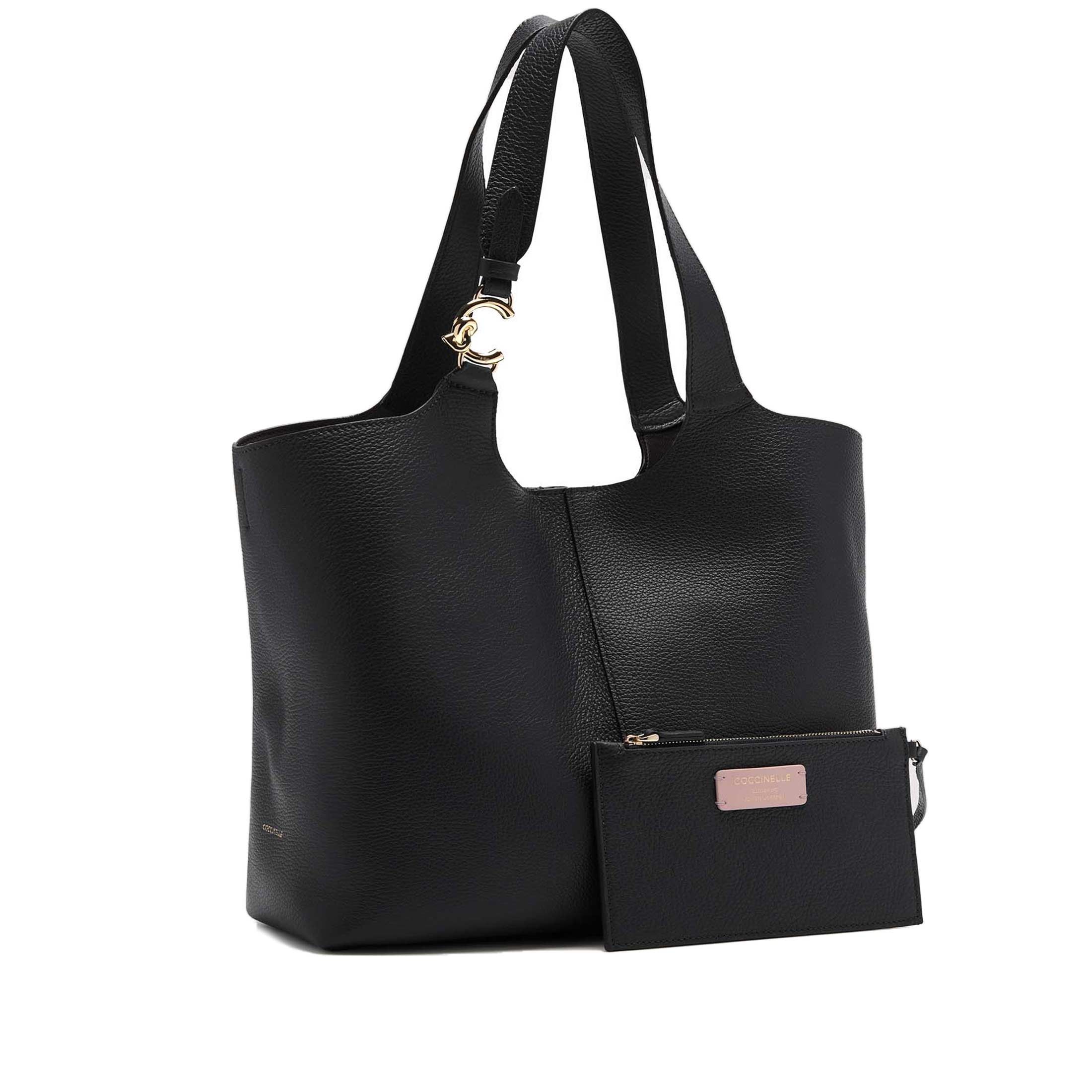 Coccinelle borsa a spalla c-easy in pelle  con grana da donna