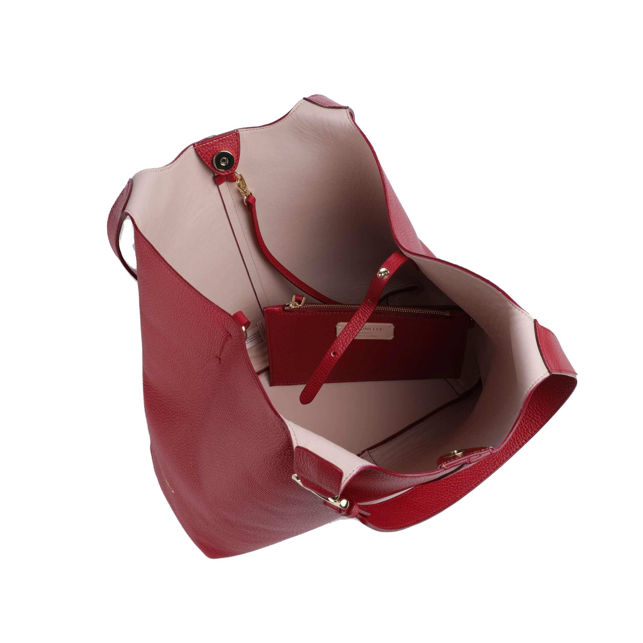 Coccinelle borsa a spalla c-easy in pelle  con grana da donna