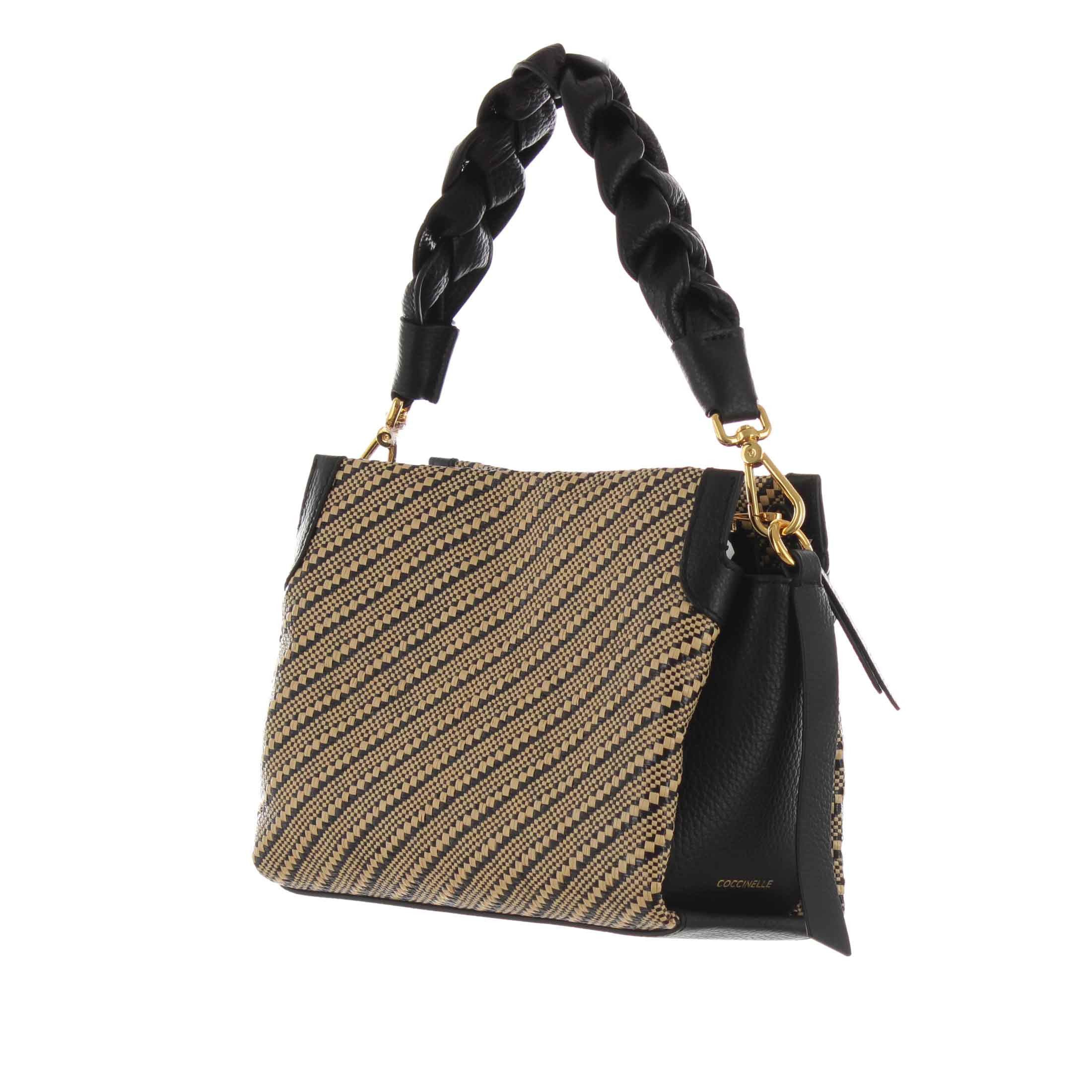 Coccinelle handbag boheme in paglia e pelle da donna