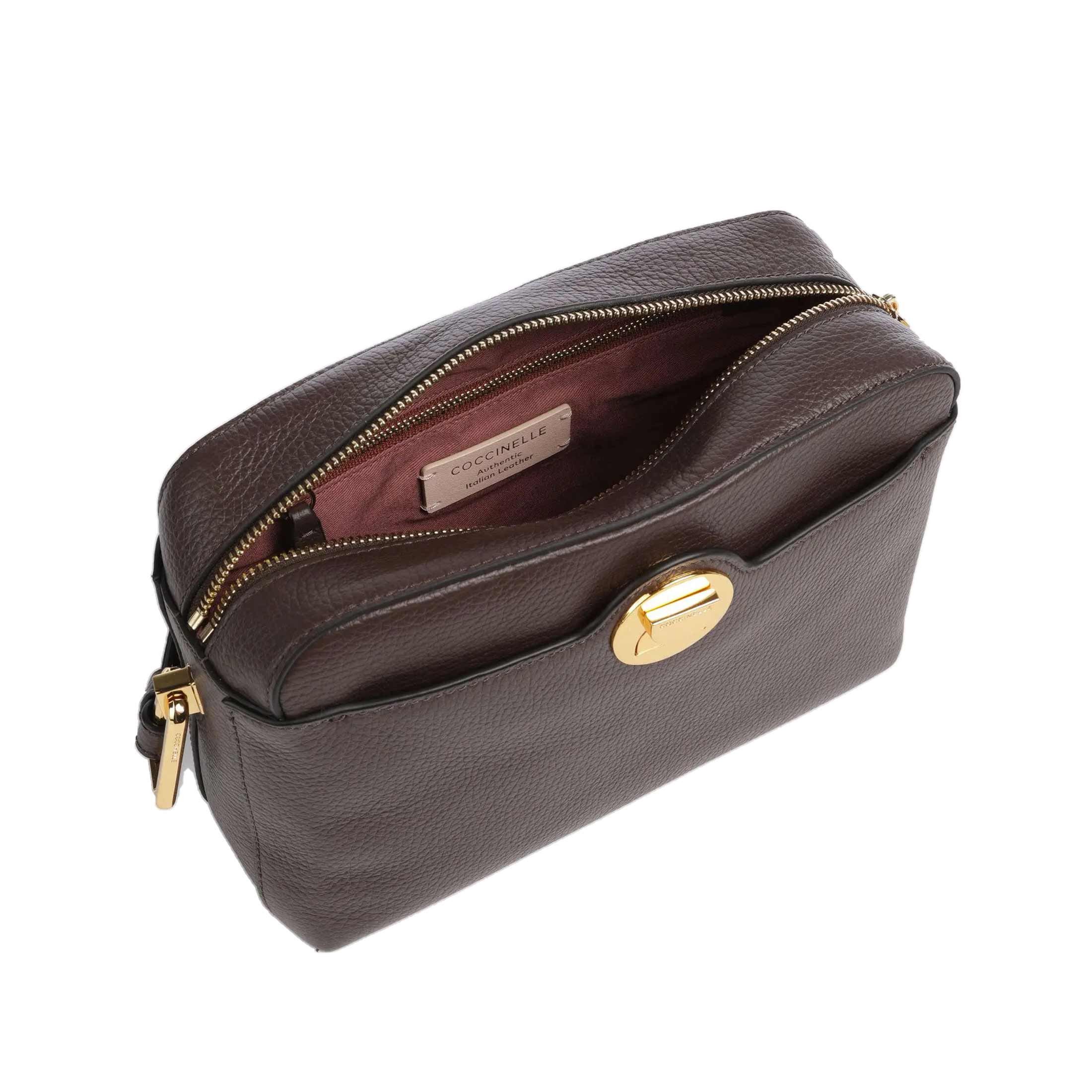Coccinelle liya medium in pelle con tracolla a nastro da donna