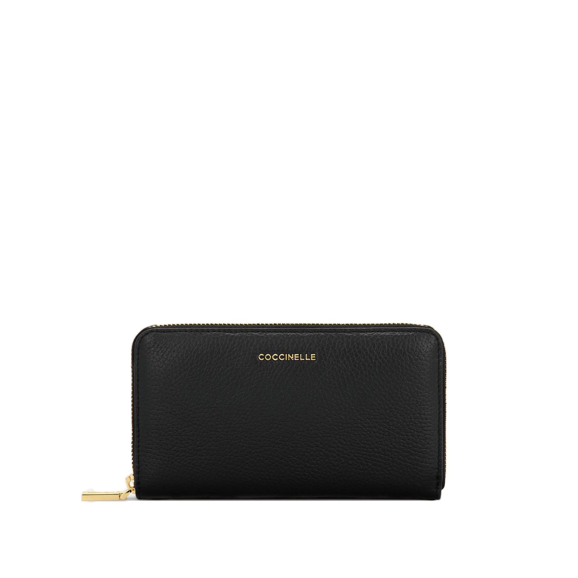 Coccinelle portafoglio metallic soft in pelle  con grana da donna