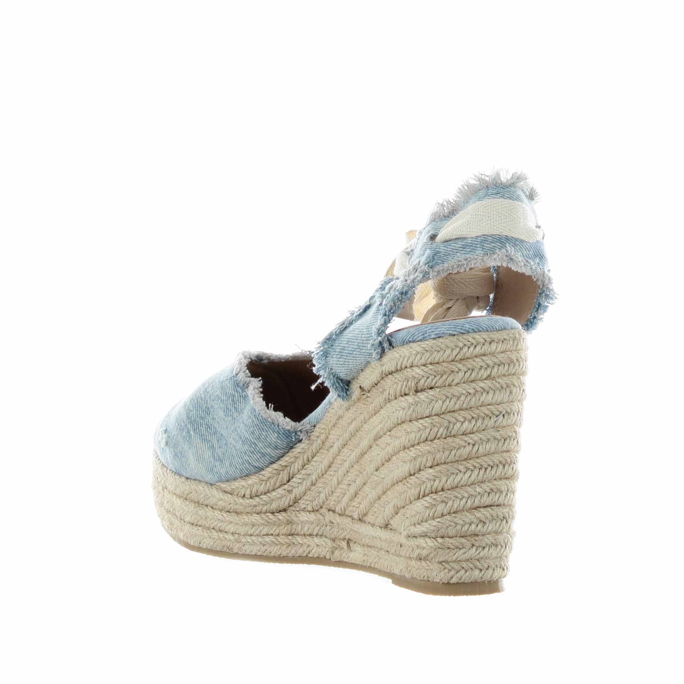 Colors of california espadrillas in denim sfrangiato da donna