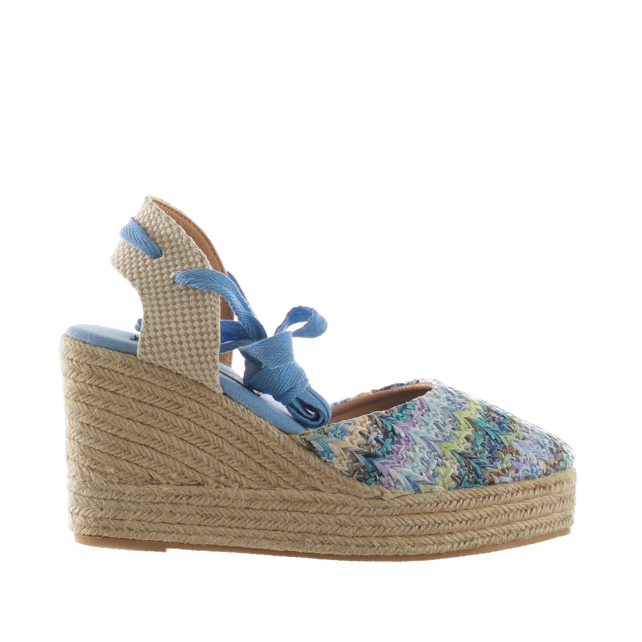 Espadrillas in raffia con zeppa