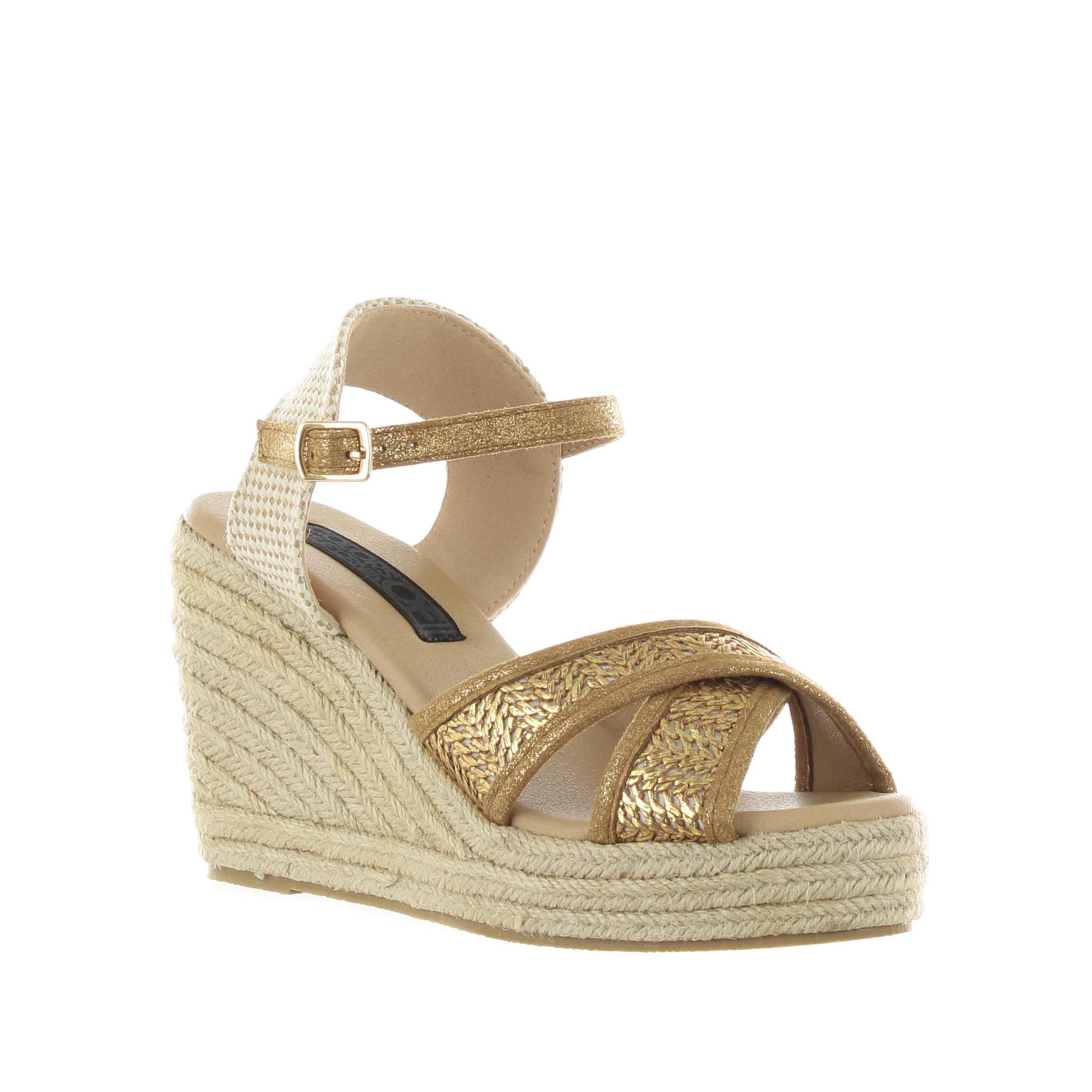 Colors of california espadrillas in rafia laminata da donna