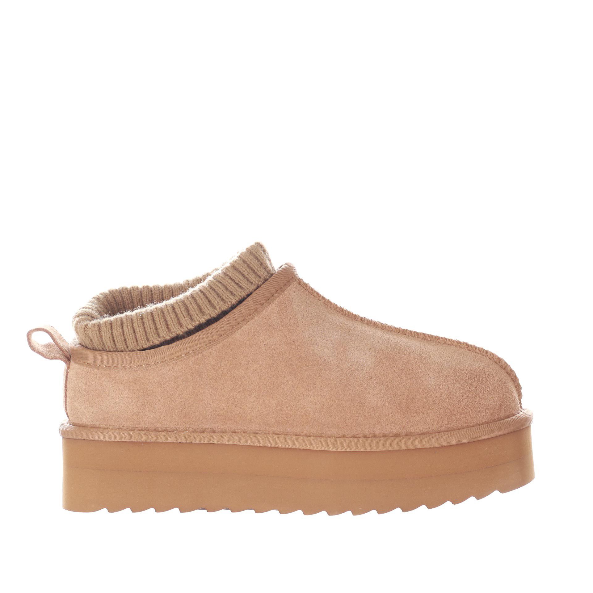 Colors of california sabot calzino platform in camoscio e lana da donna