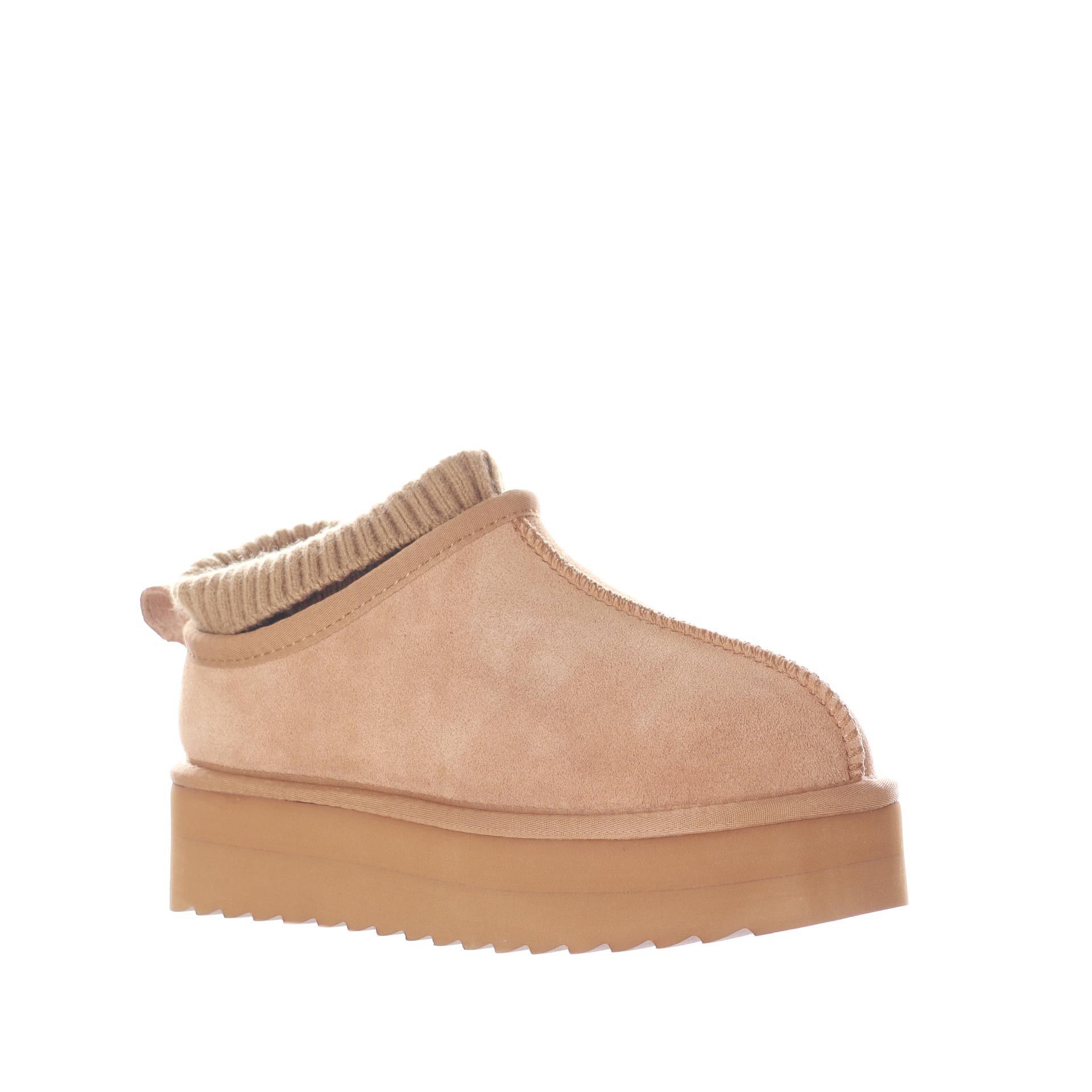 Colors of california sabot calzino platform in camoscio e lana da donna