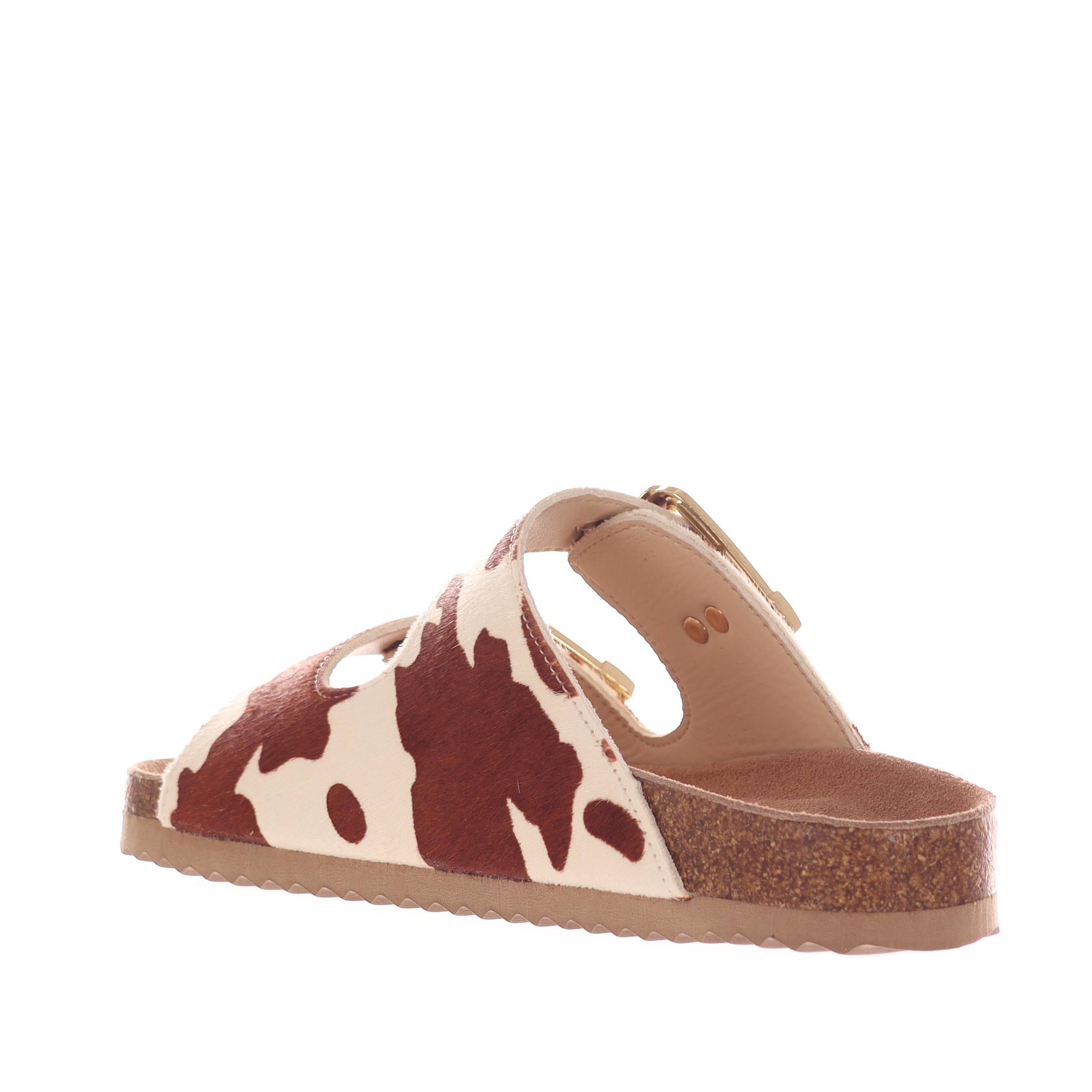 Colors of california sandalo doppia fascia in cavallino da donna