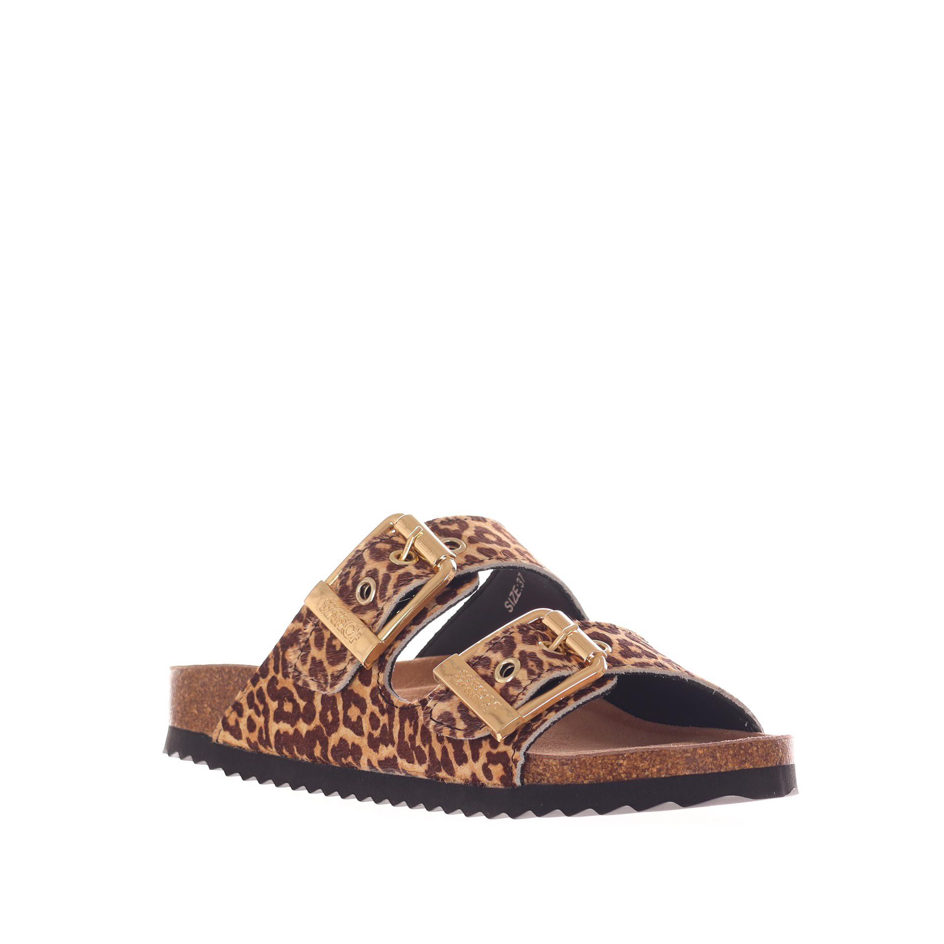 Colors of california sandalo doppia fascia in cavallino da donna